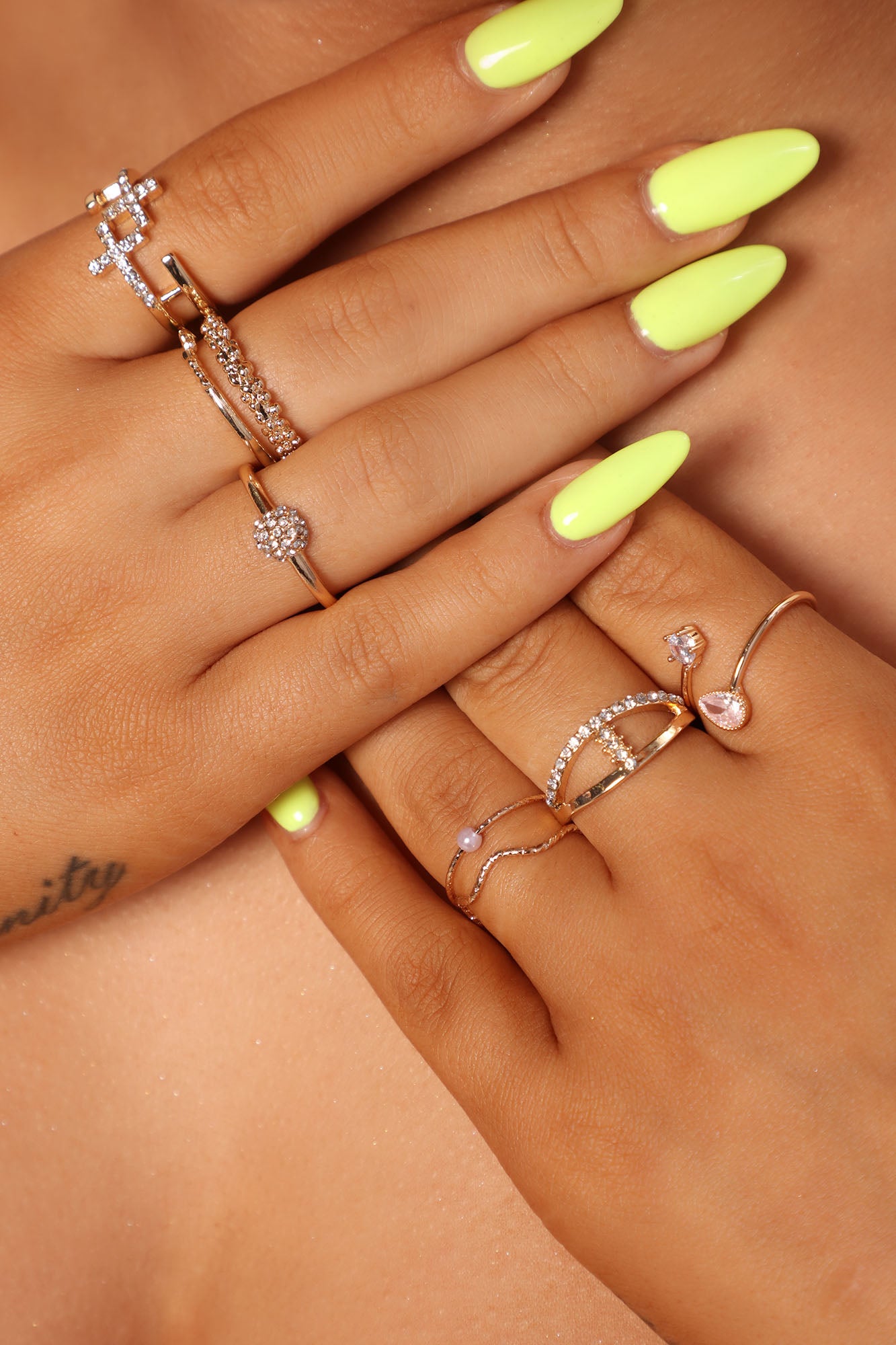 Simply Beautiful 9 Piece Ring Set - Gold