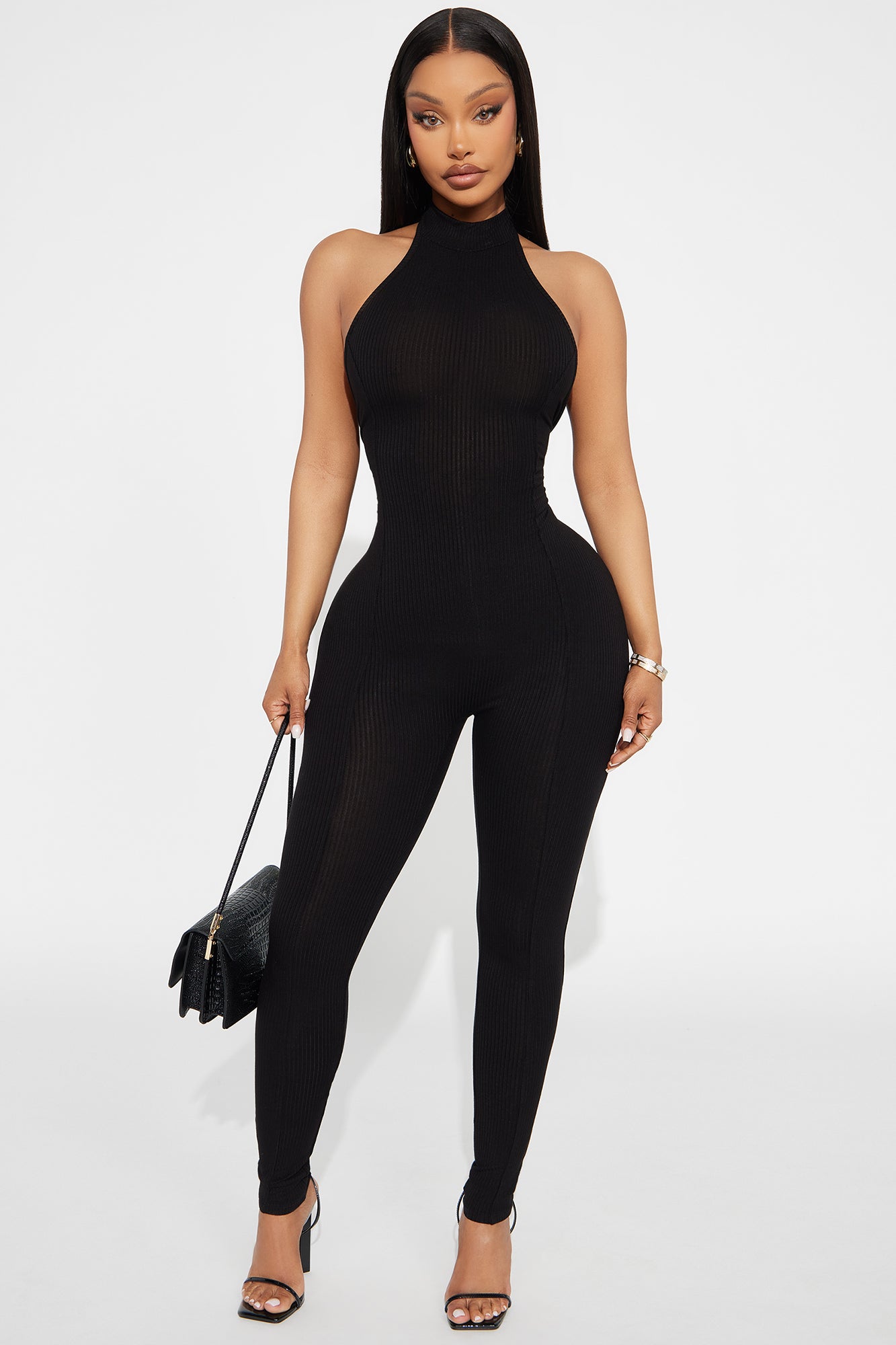 Rubi Ribbed Jumpsuit - Black