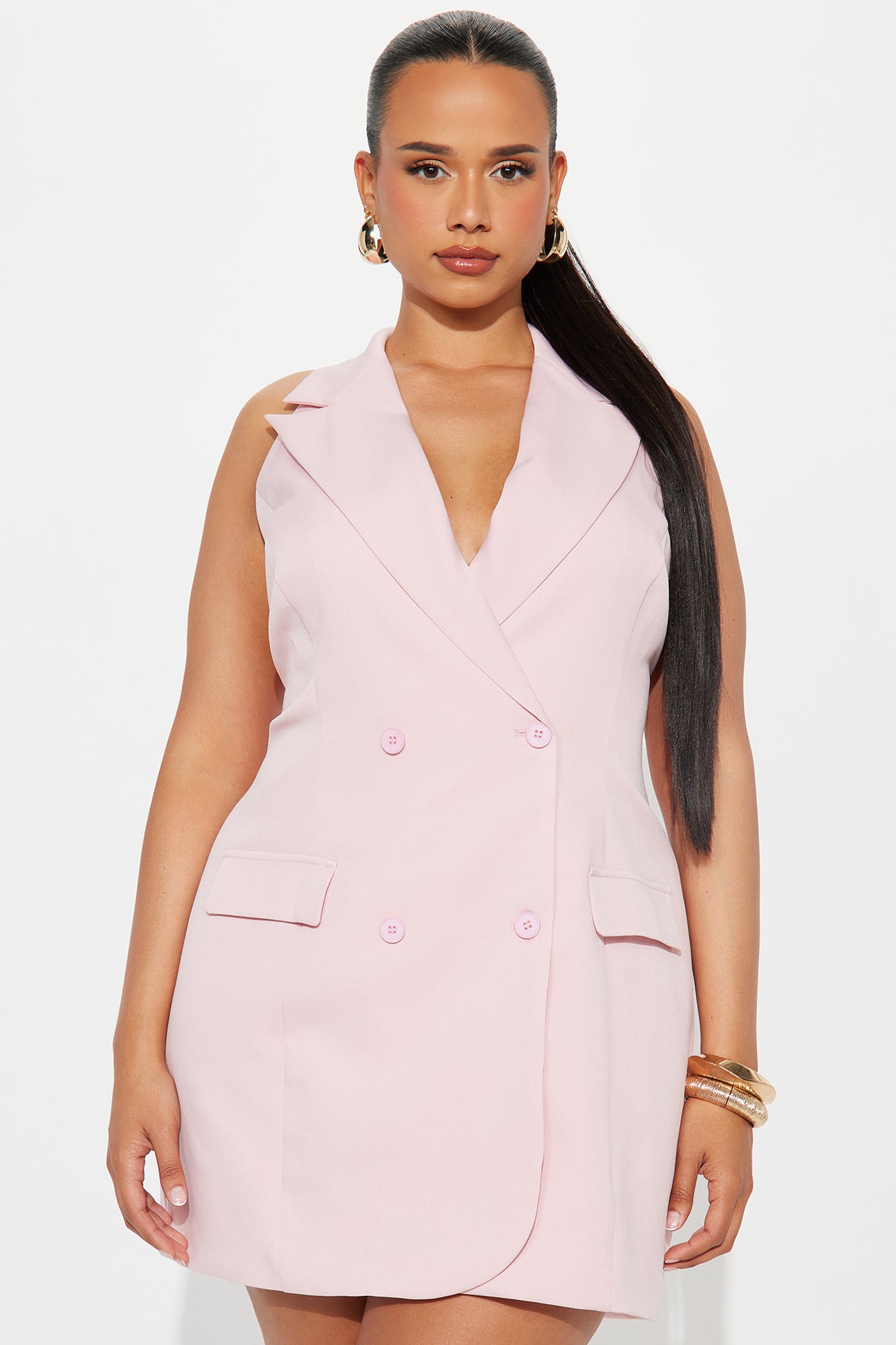 Center Of Attention Blazer Mini Dress - Pink
