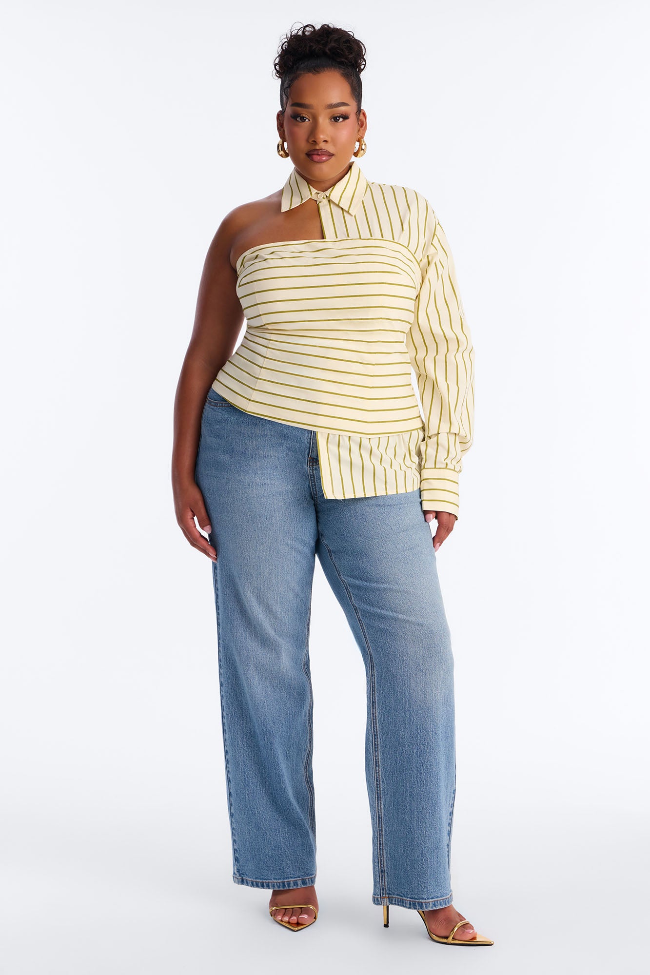 Martini Hour Striped 2 Piece Poplin Shirt - Sage/combo