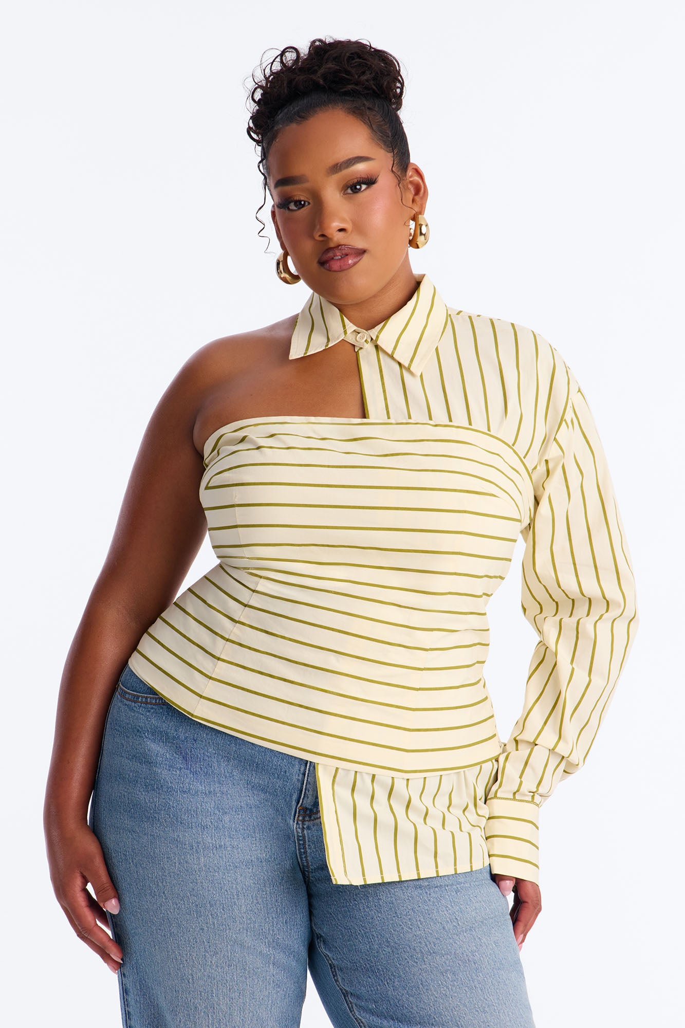 Martini Hour Striped 2 Piece Poplin Shirt - Sage/combo