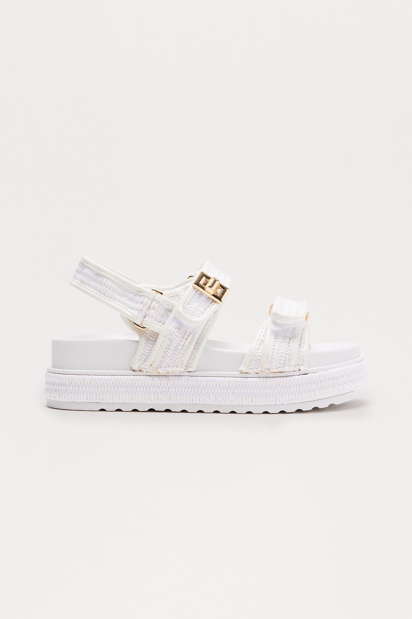 Nia Raffia Sandals - White