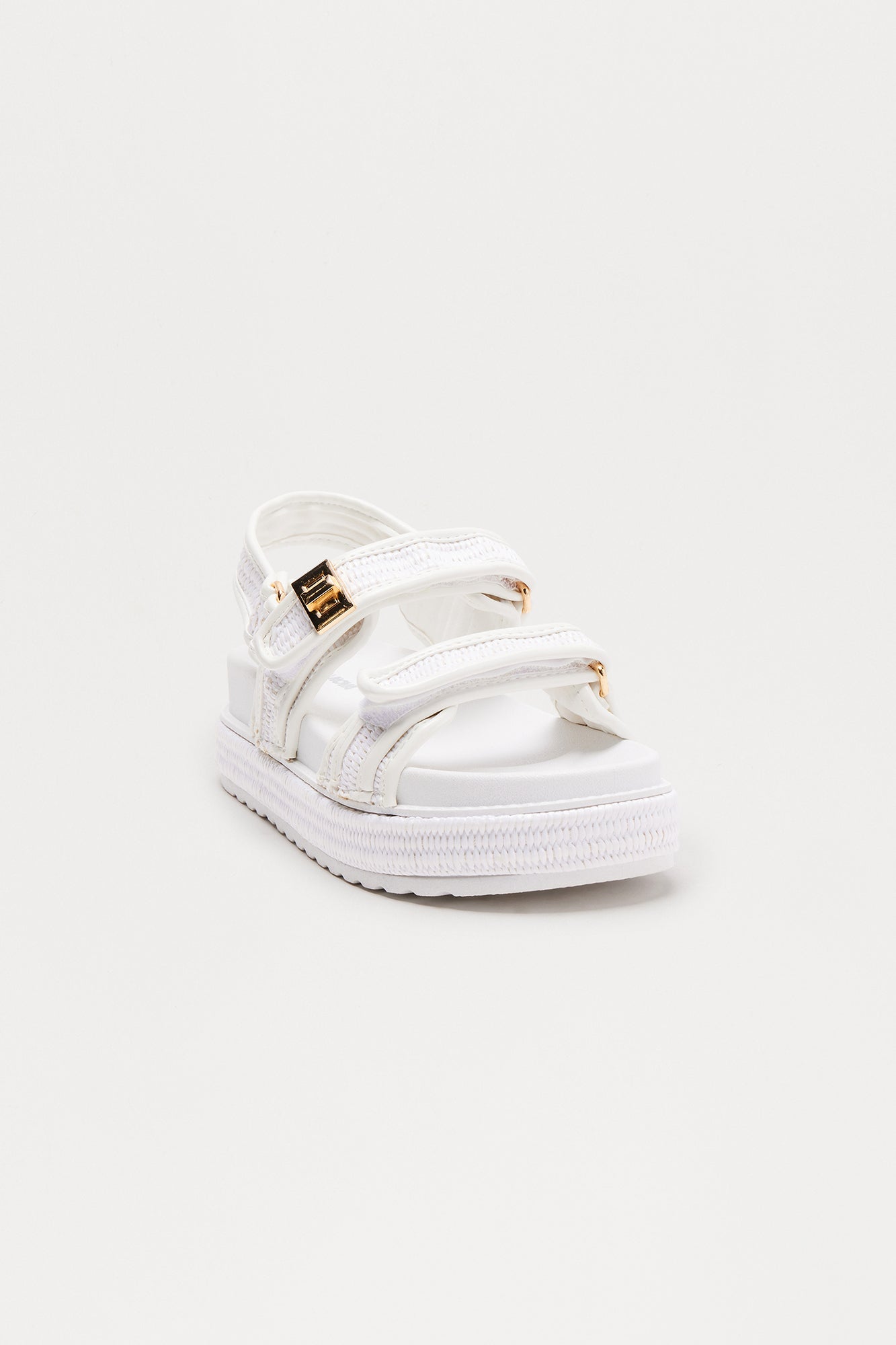Nia Raffia Sandals - White