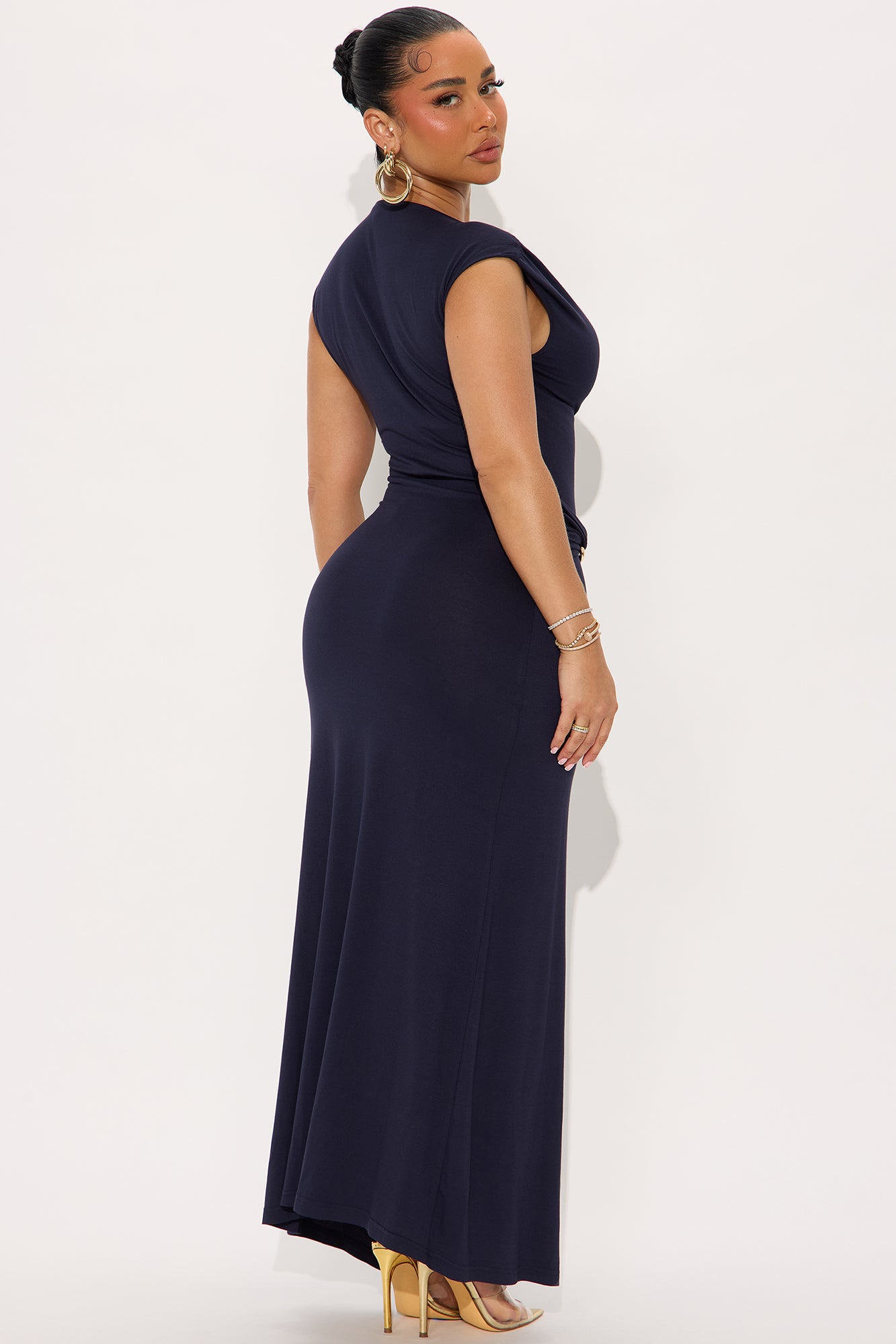 Tamira Ruched Maxi Dress - Navy