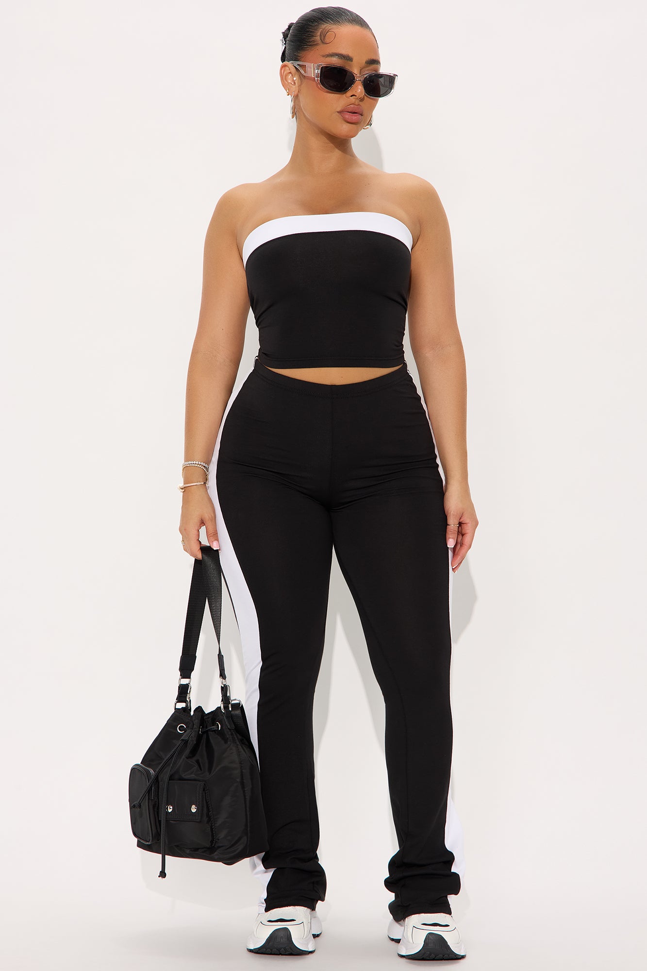 On The Move Pant Set - Black/White