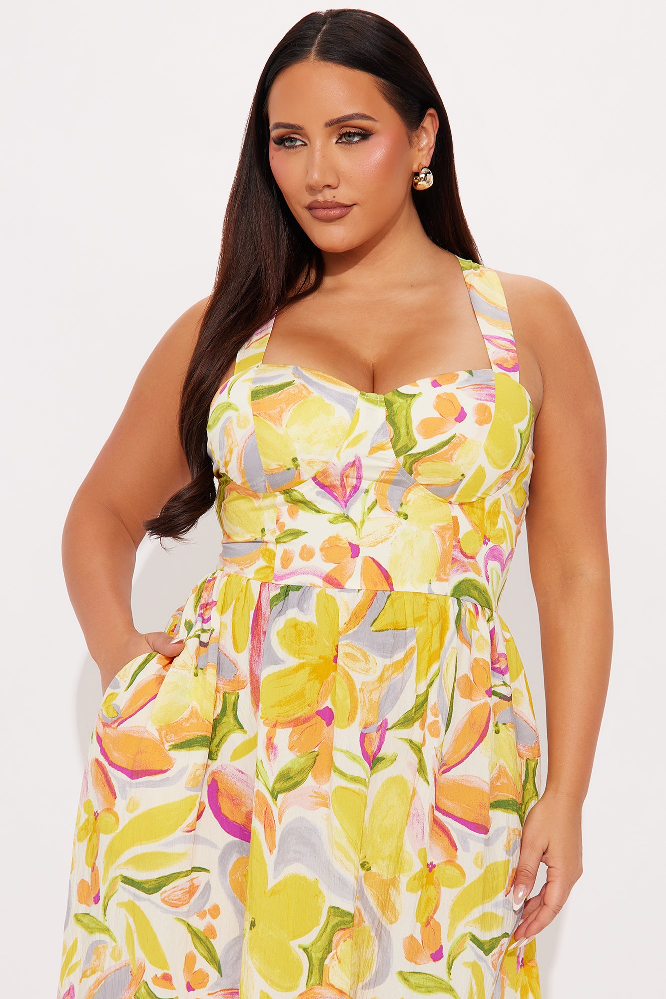 Summer Fun Maxi Dress - Yellow/combo