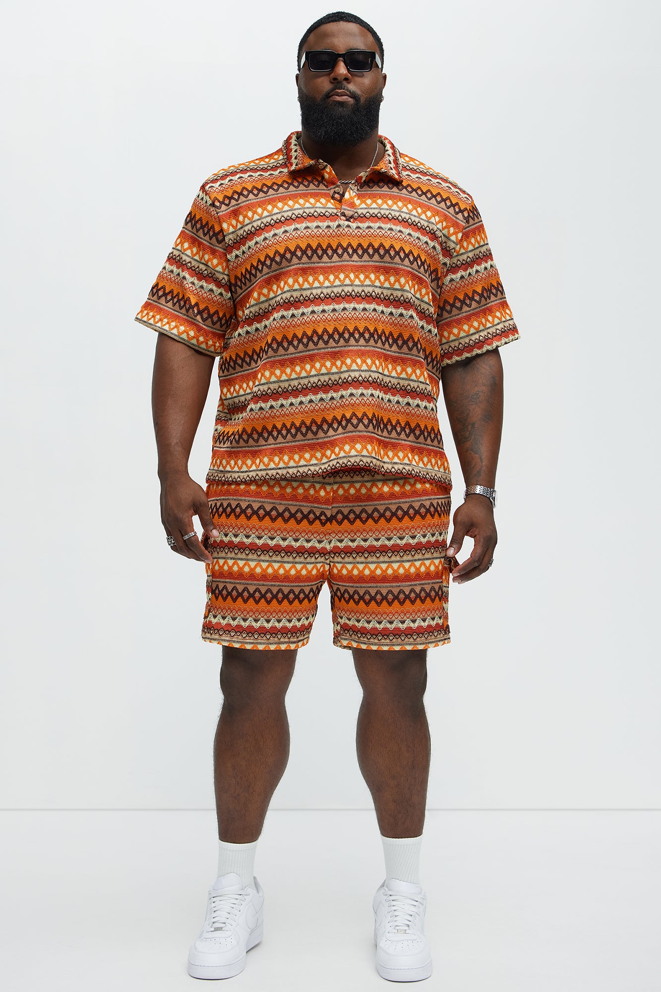 Sunset Short Sleeve Polo - Brown/combo
