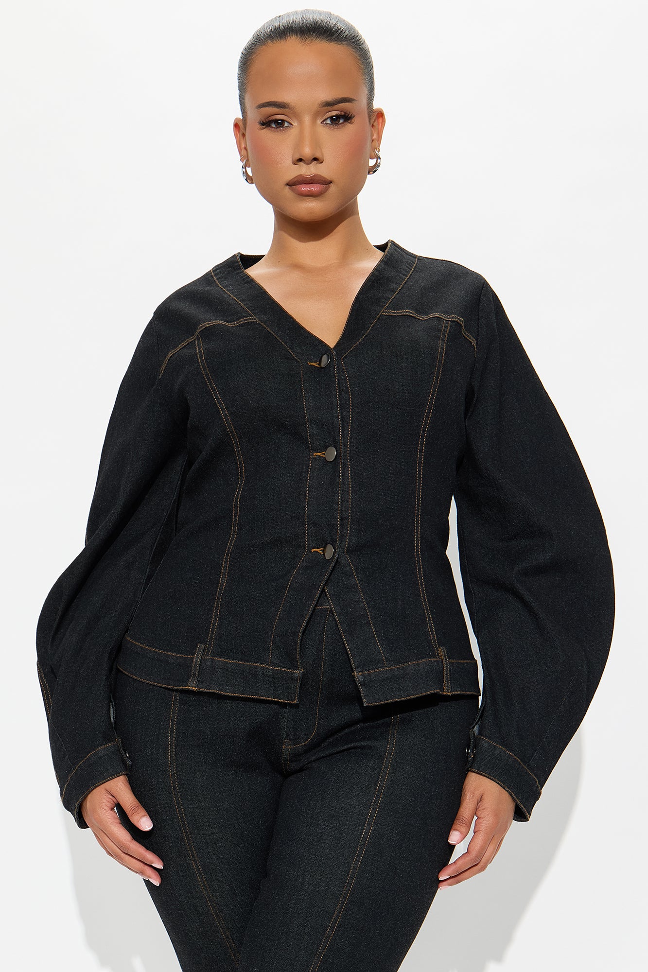 Evelyn Denim Capri Set - Dark Wash