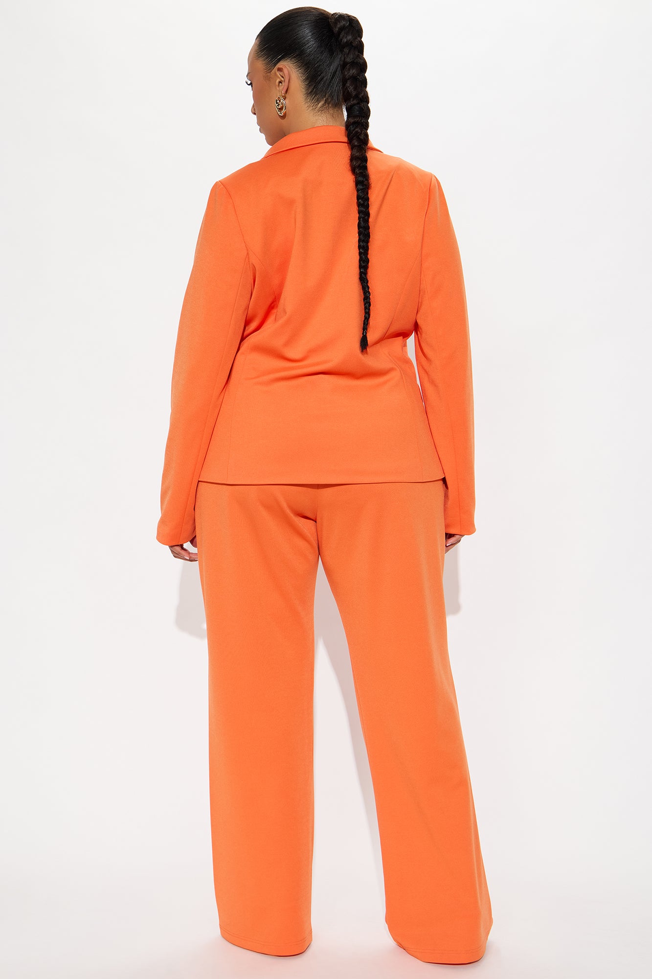 Business Per Usual Blazer Pant Set - Orange