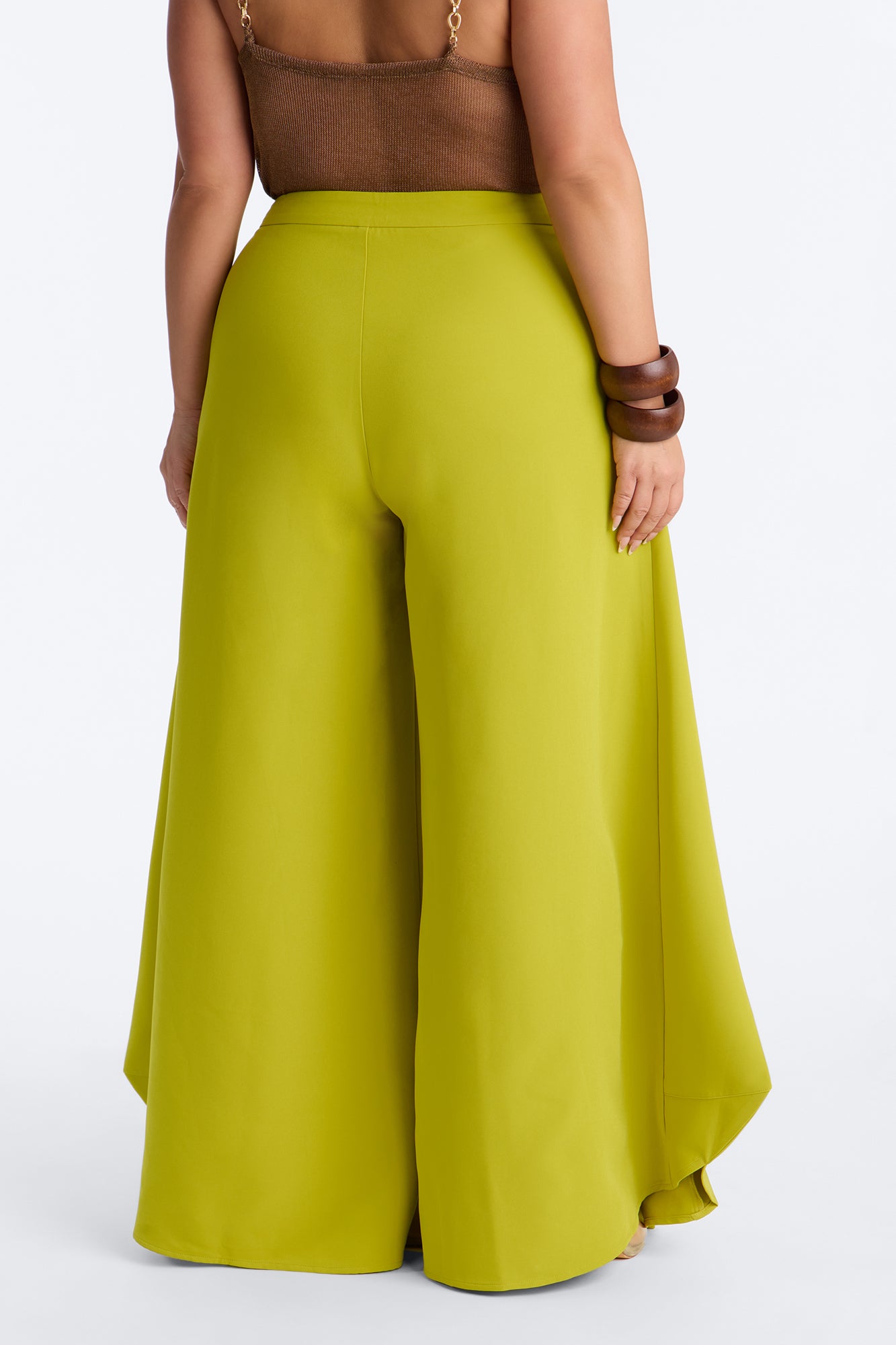 Stand Out Super Wide Pleated Trouser - Chartreuse