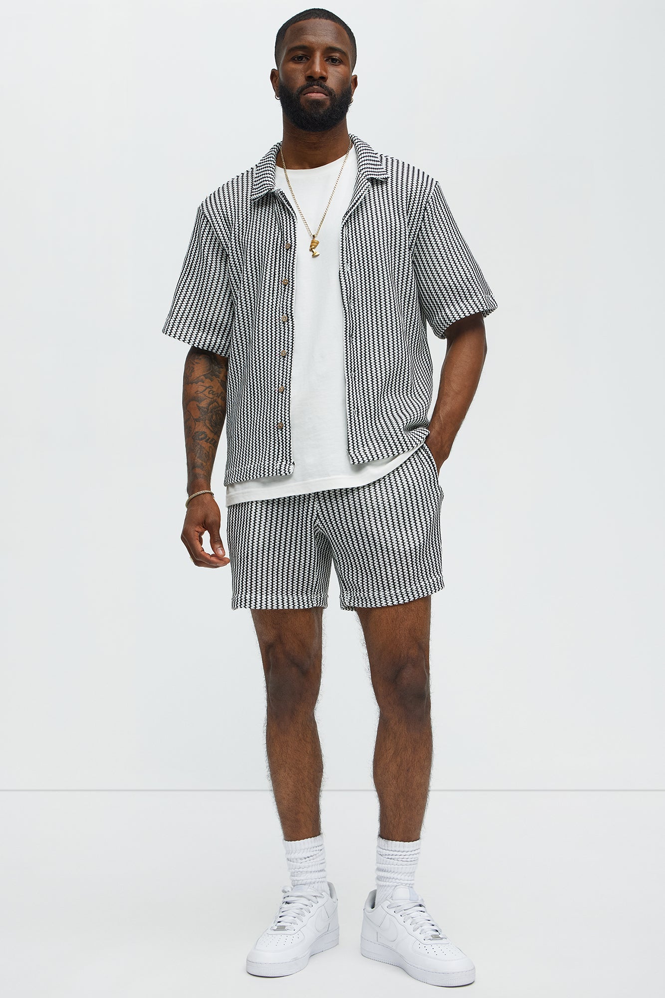 Summit Drawstring Zig Zag Shorts - Grey/combo