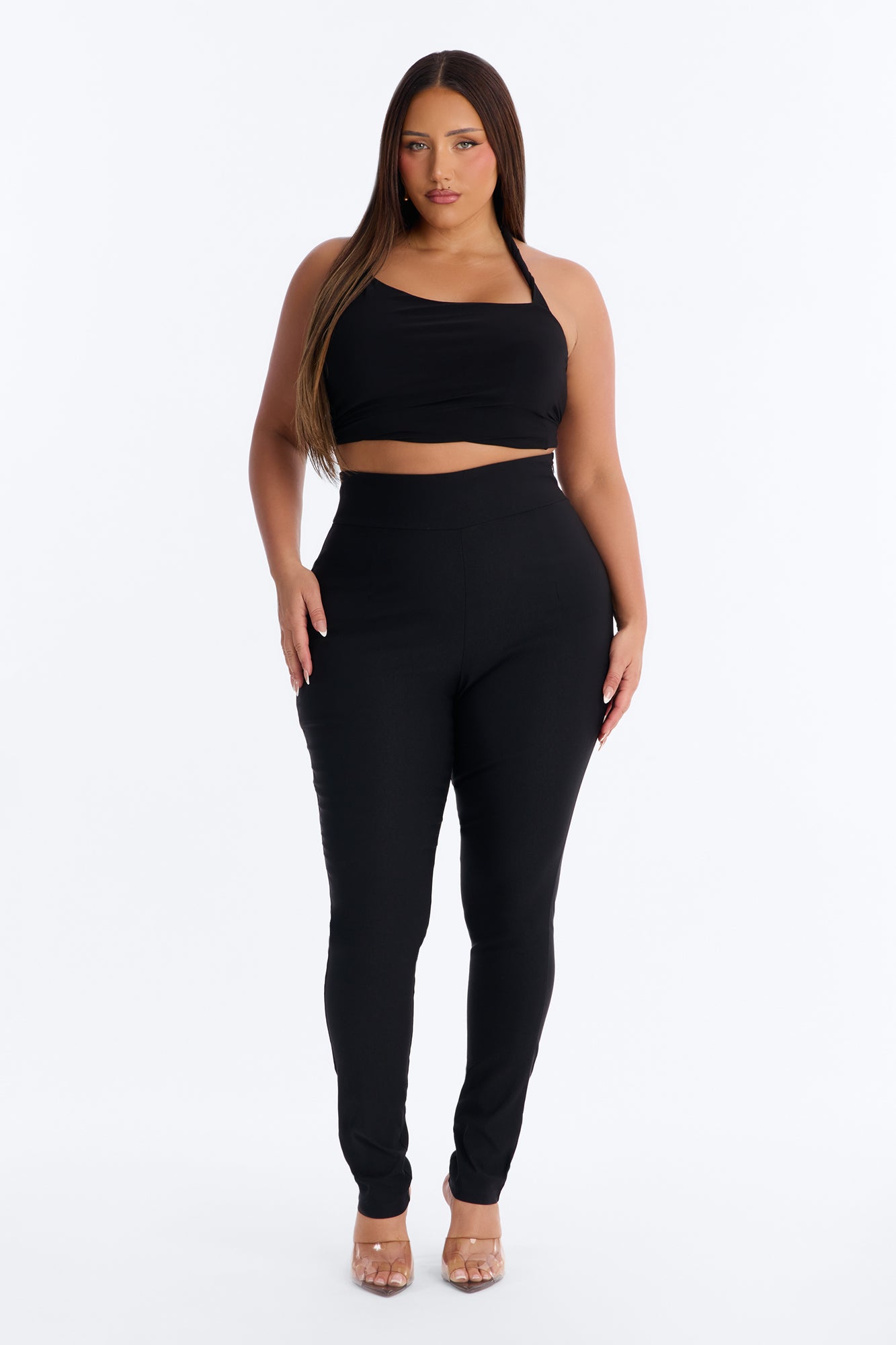 Tall Venetian High Rise Pants - Black