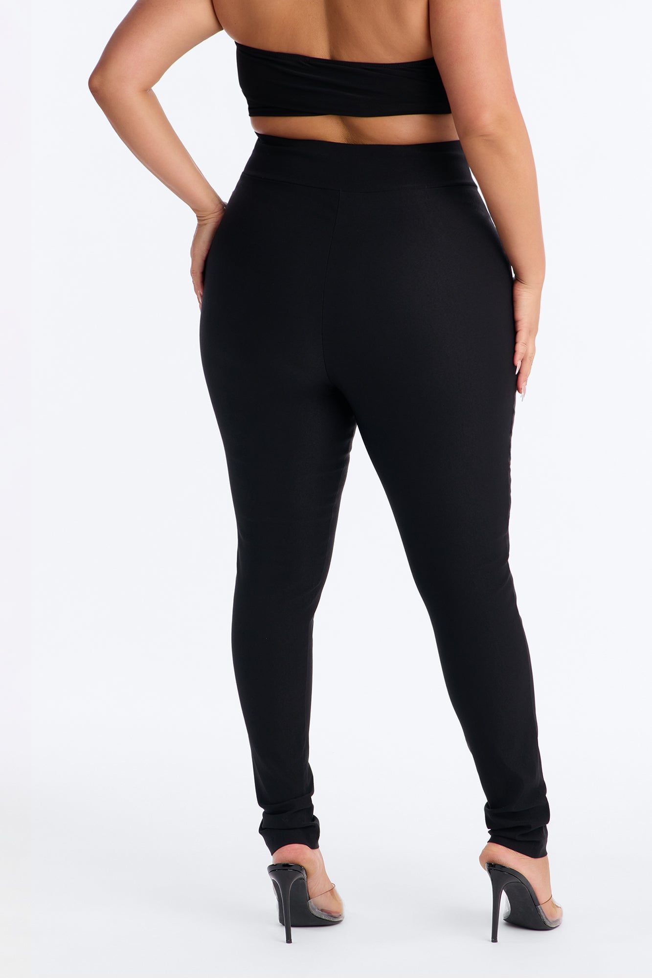 Tall Venetian High Rise Pants - Black