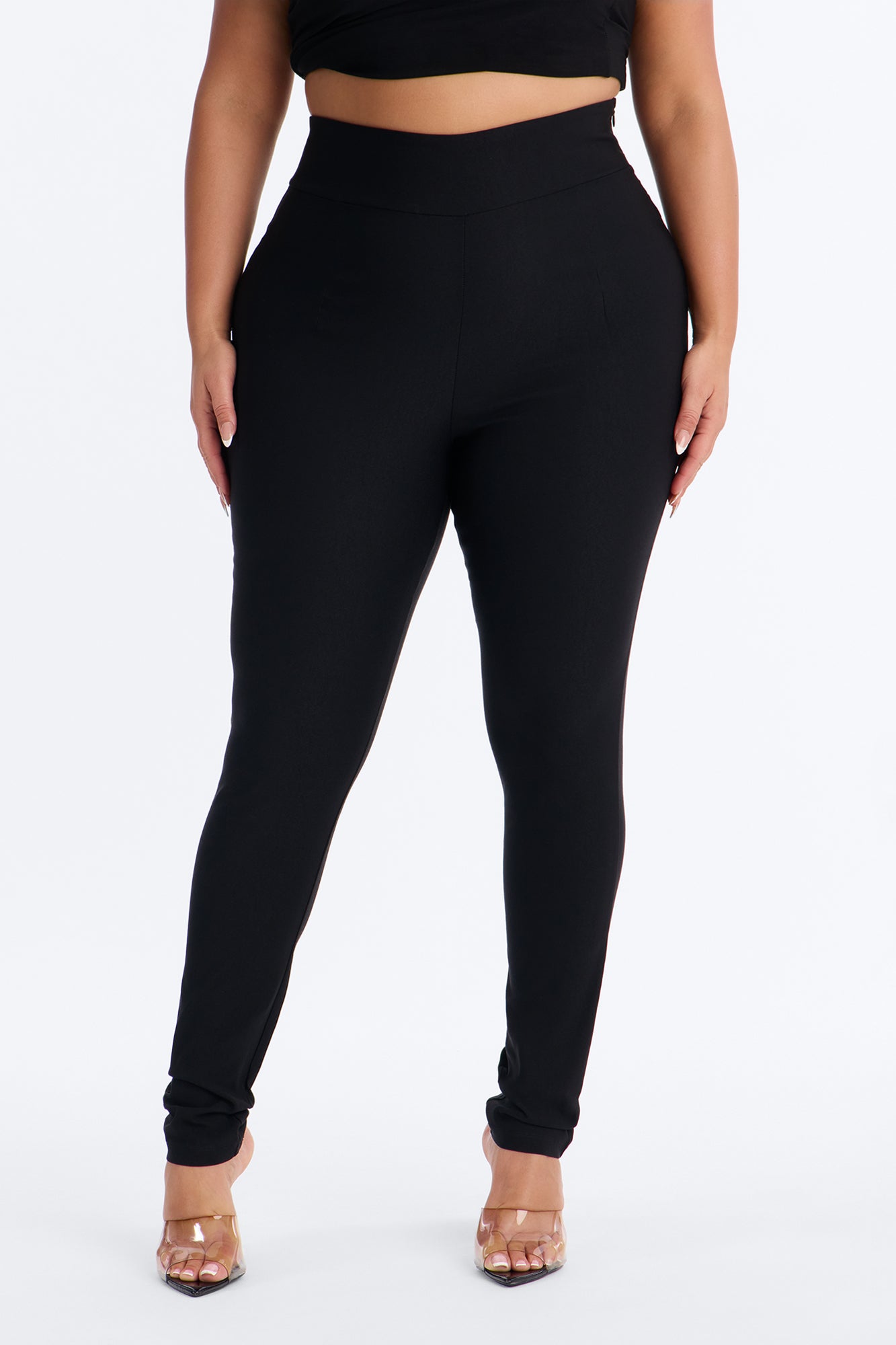Tall Venetian High Rise Pants - Black