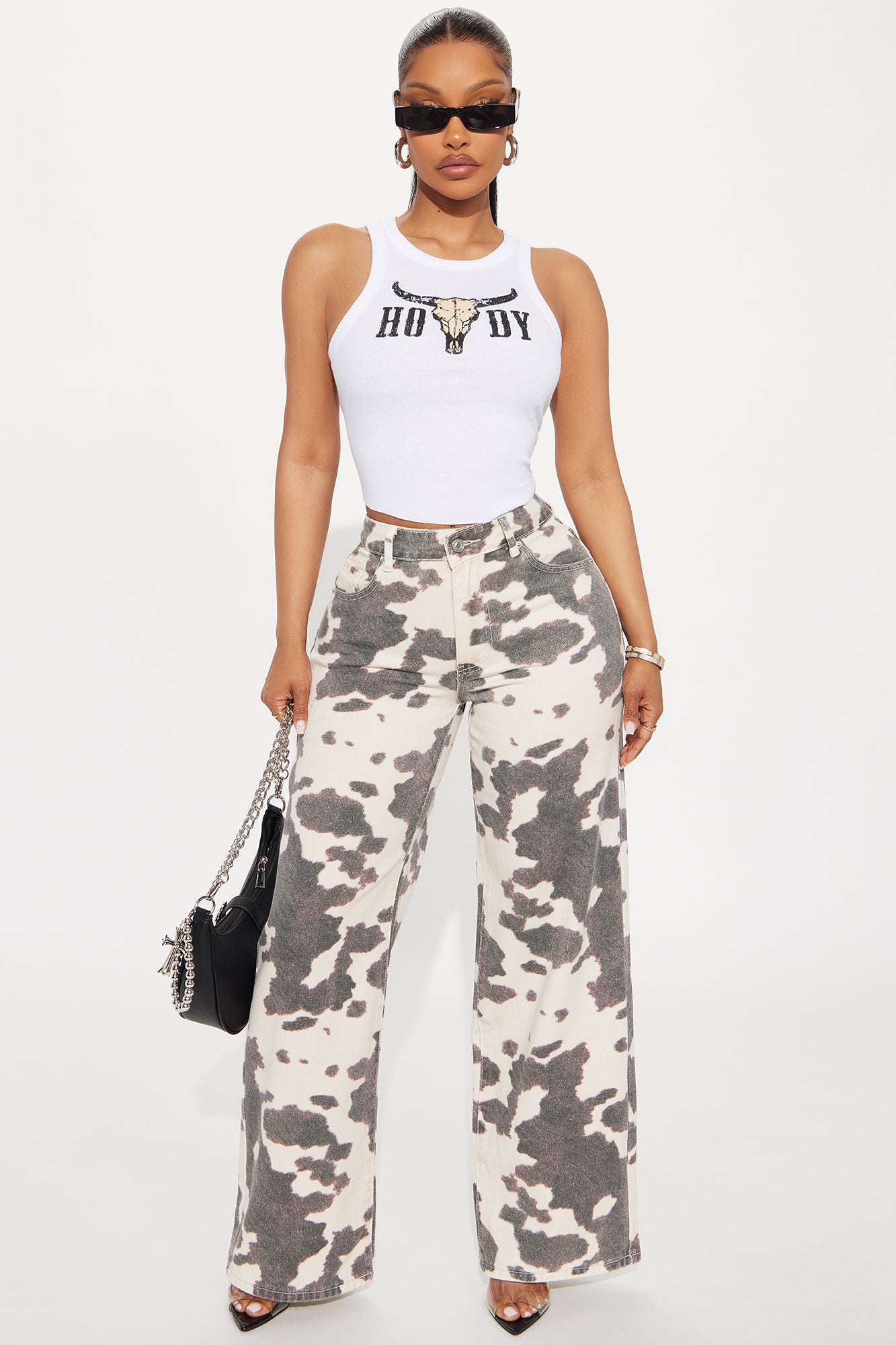 Howdy Ribbed Tank - White