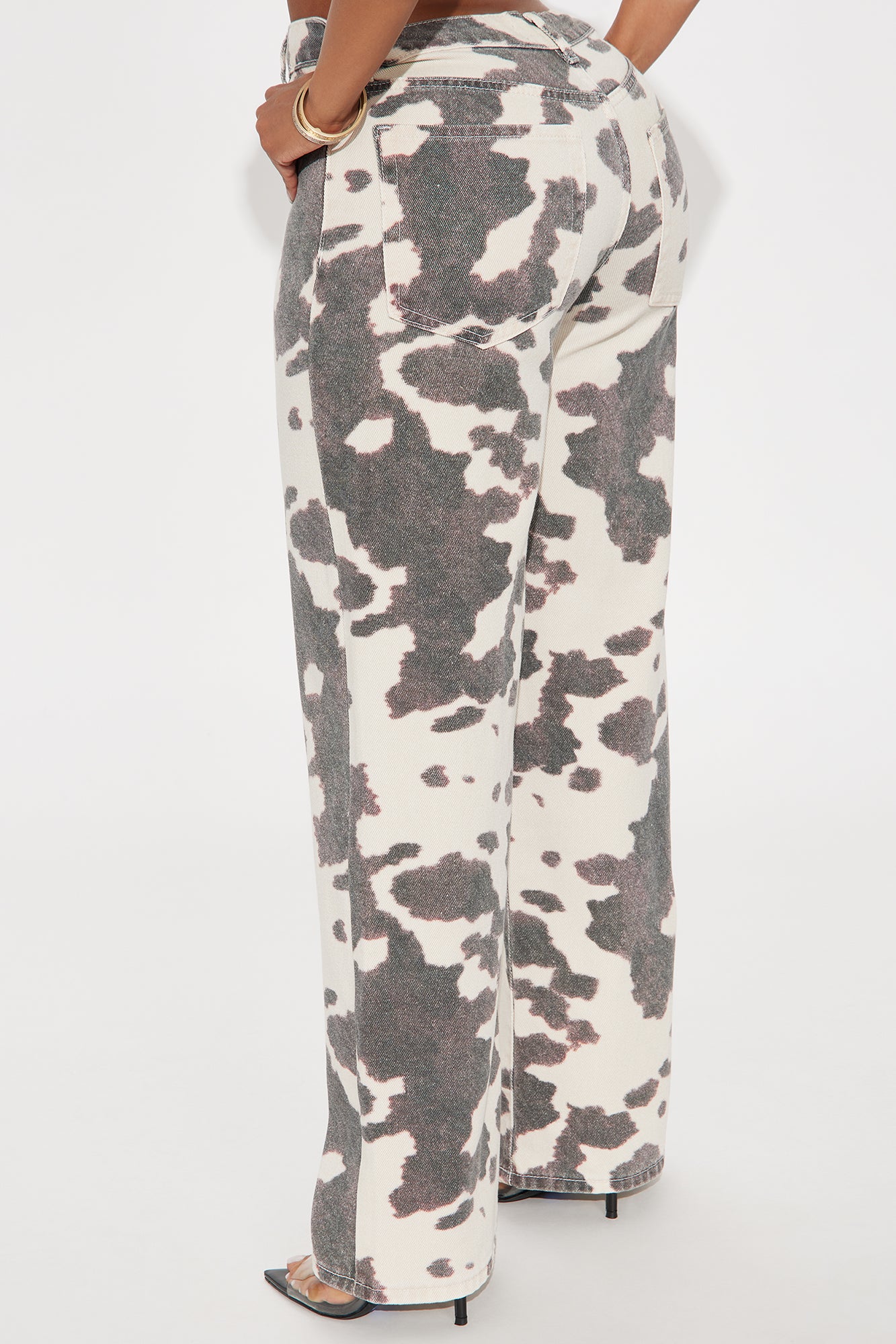 Change Locations Printed Straight Leg Jeans - Brown/combo