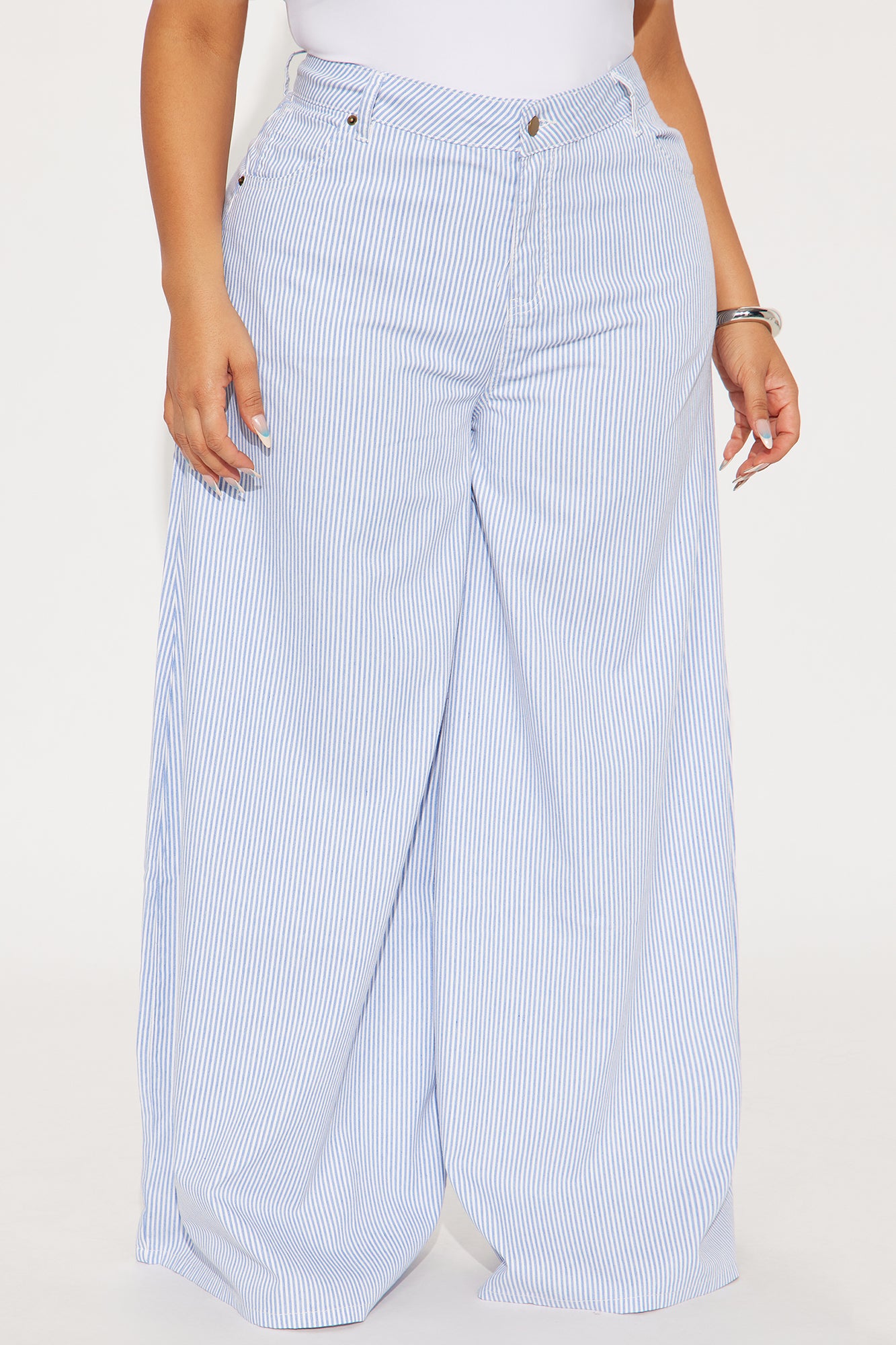 Tammy Striped Wide Leg Pant - Blue/combo