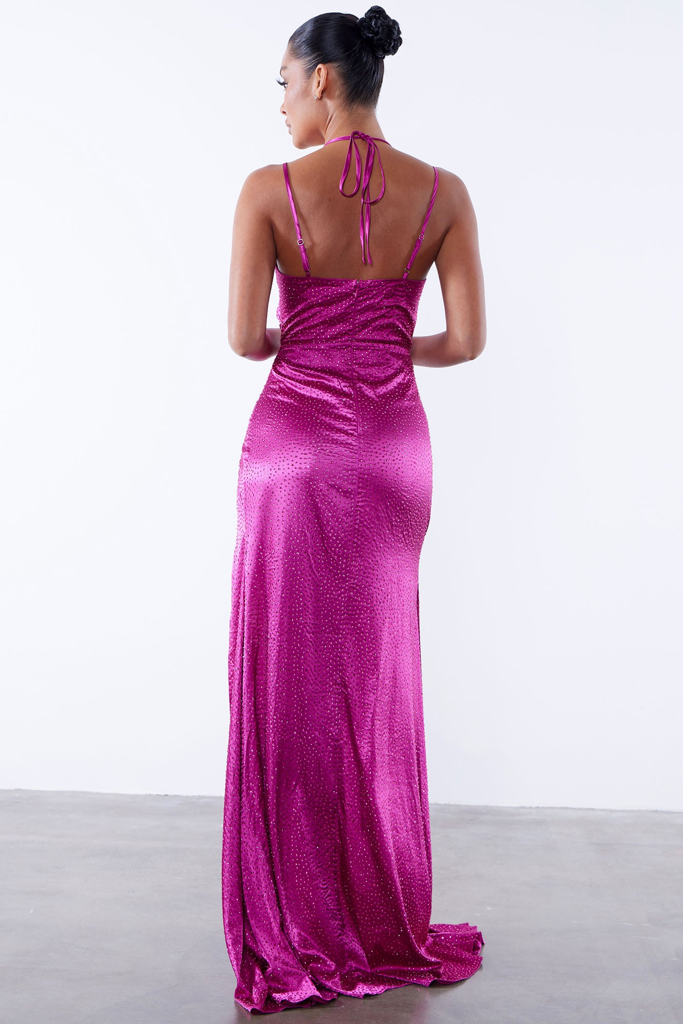 Kourtney Embellished Gown - Fuchsia