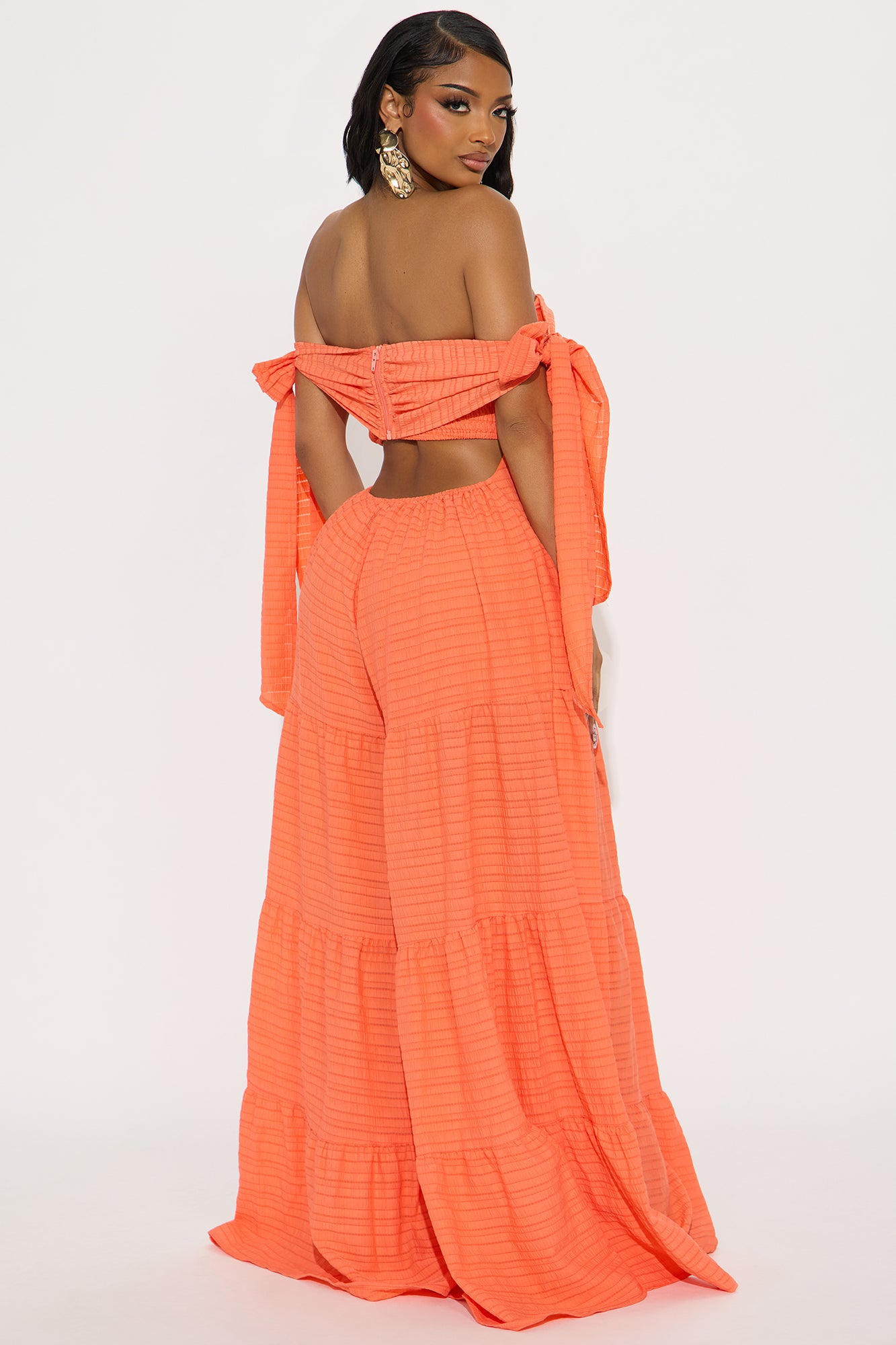 Montego Bay Off Shoulder Jumpsuit - Orange