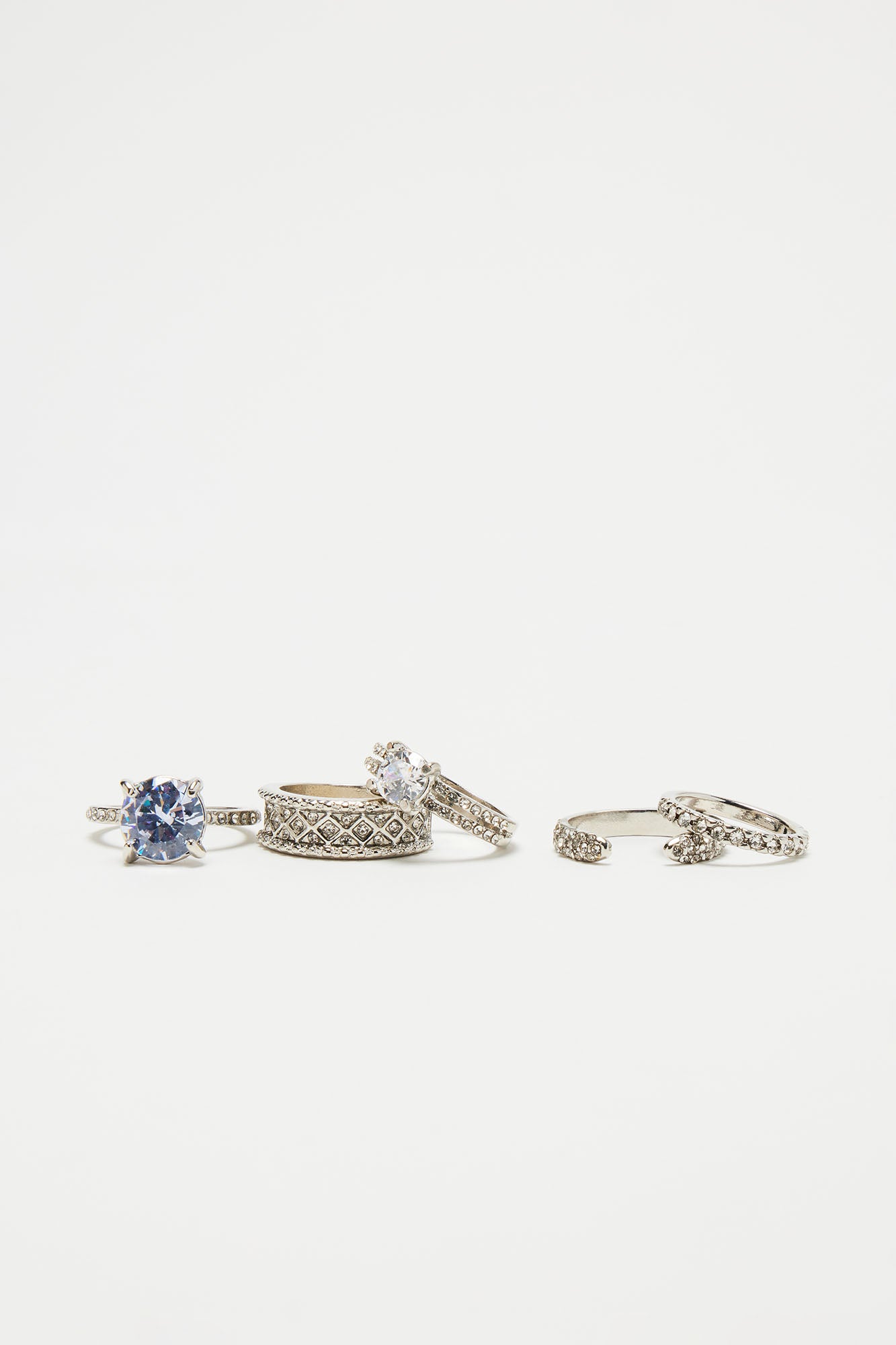 Keeping Me Satisified 5 Piece Ring Set - Silver