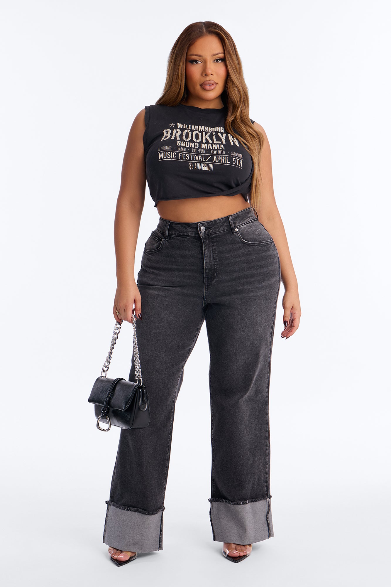 Brooklyn Trendy Tank Top - Charcoal
