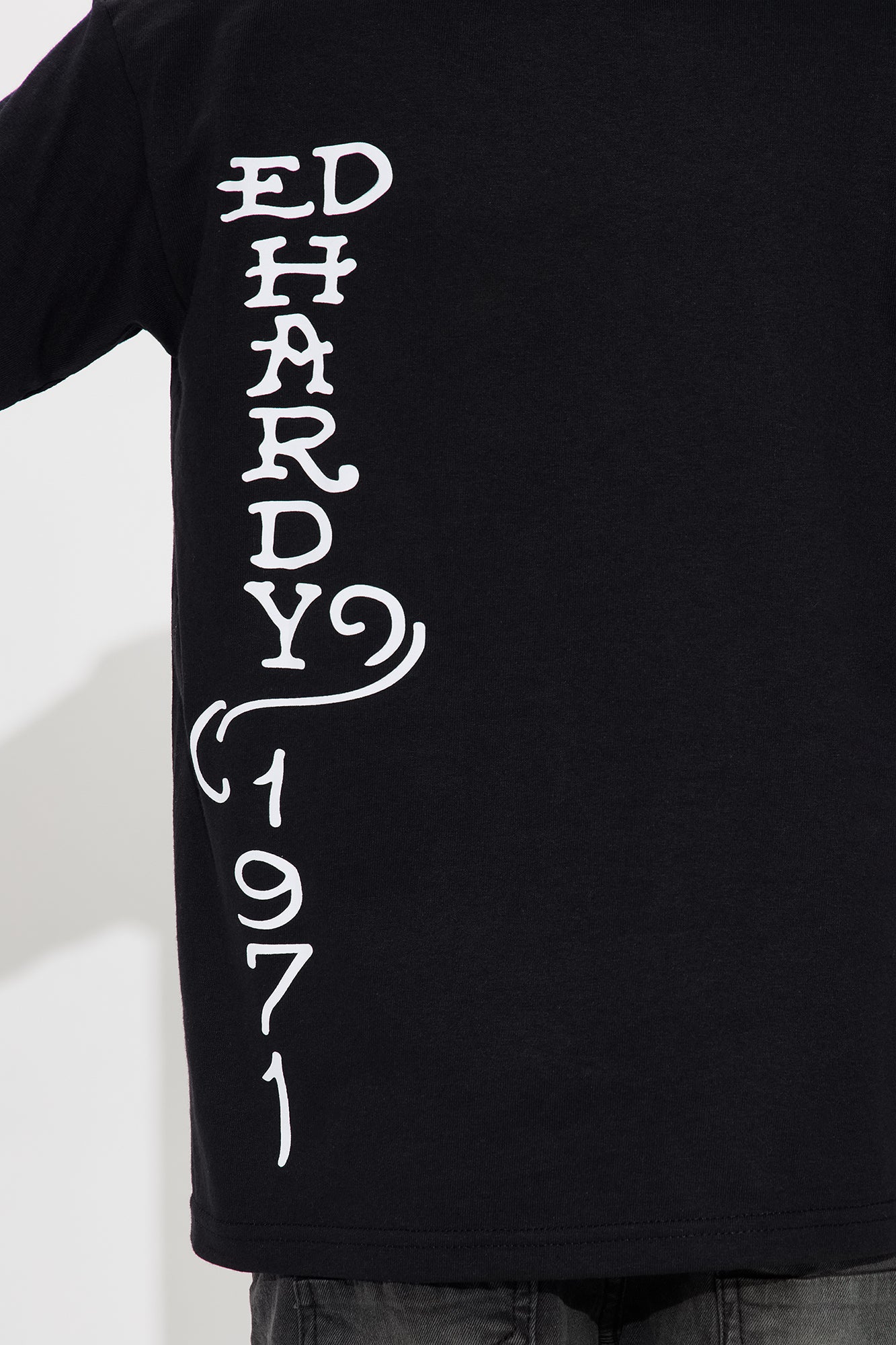 Mini Ed Hardy Cobra Front/Back Graphic T-Shirt - Charcoal