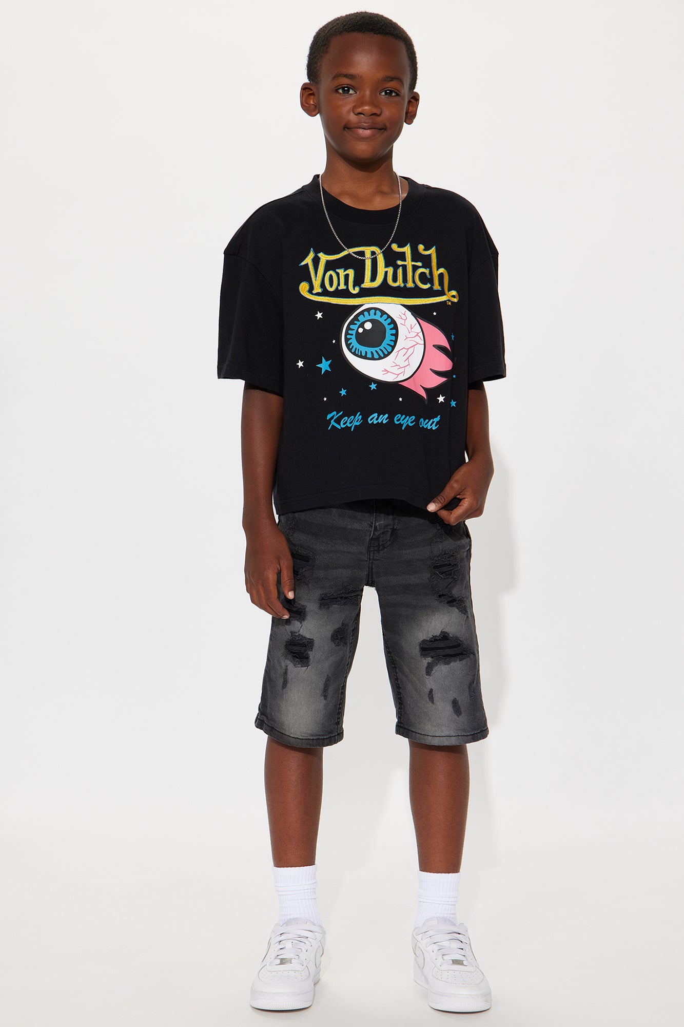 Mini Von Dutch Eye Out Oversized Tee - Black