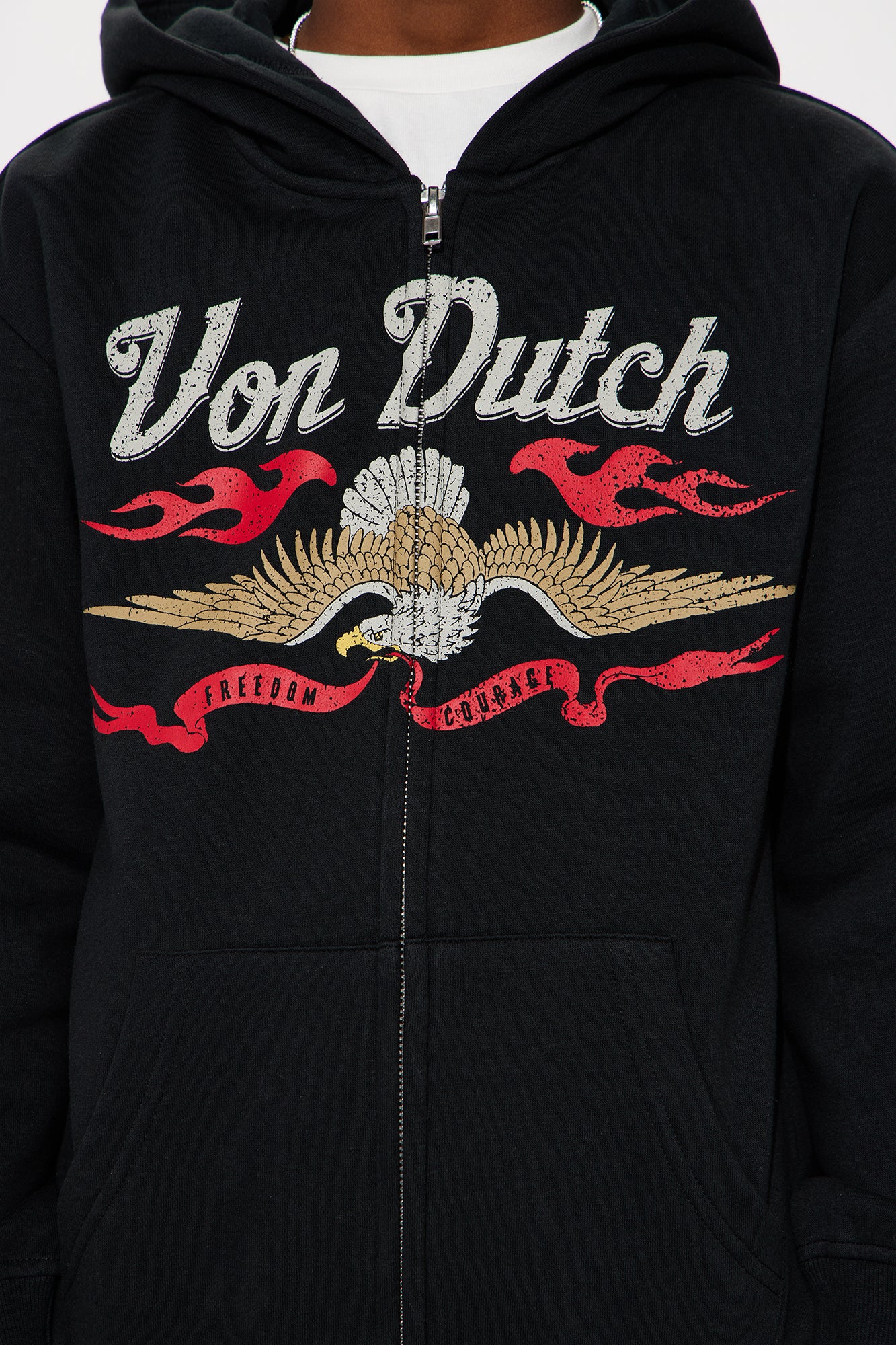 Mini Von Dutch Fire Zip Hoodie - Black