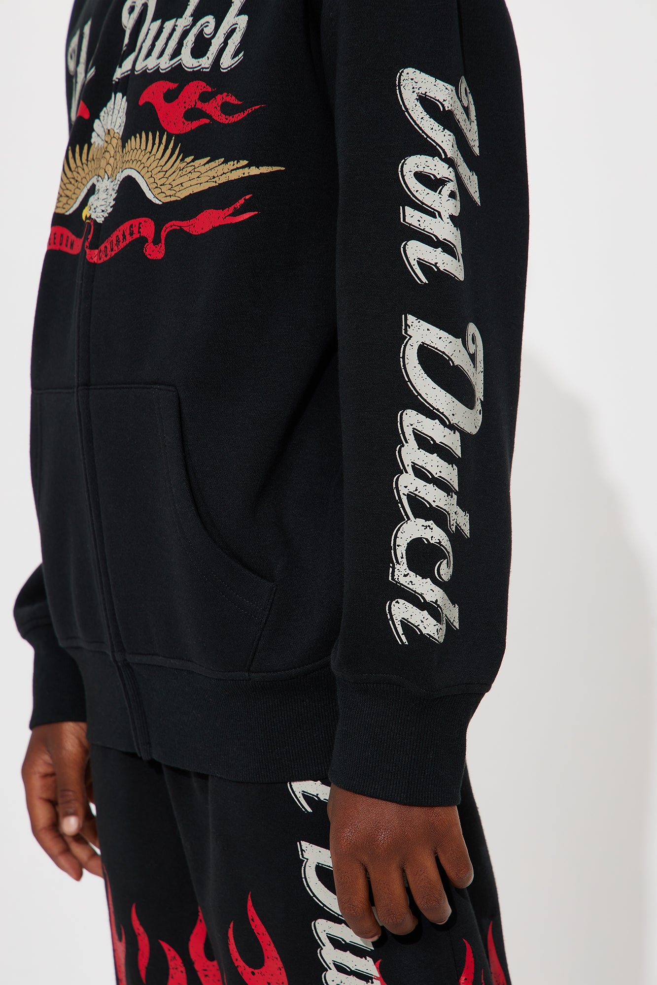 Mini Von Dutch Fire Zip Hoodie - Black