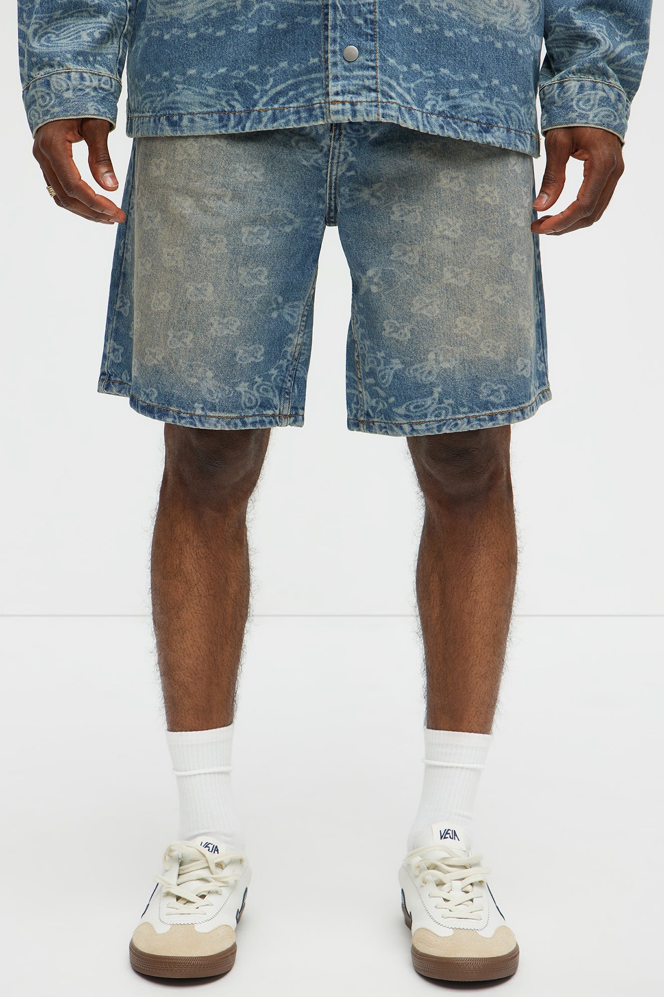Paisley Last Relaxed Denim Shorts - Medium Blue Wash