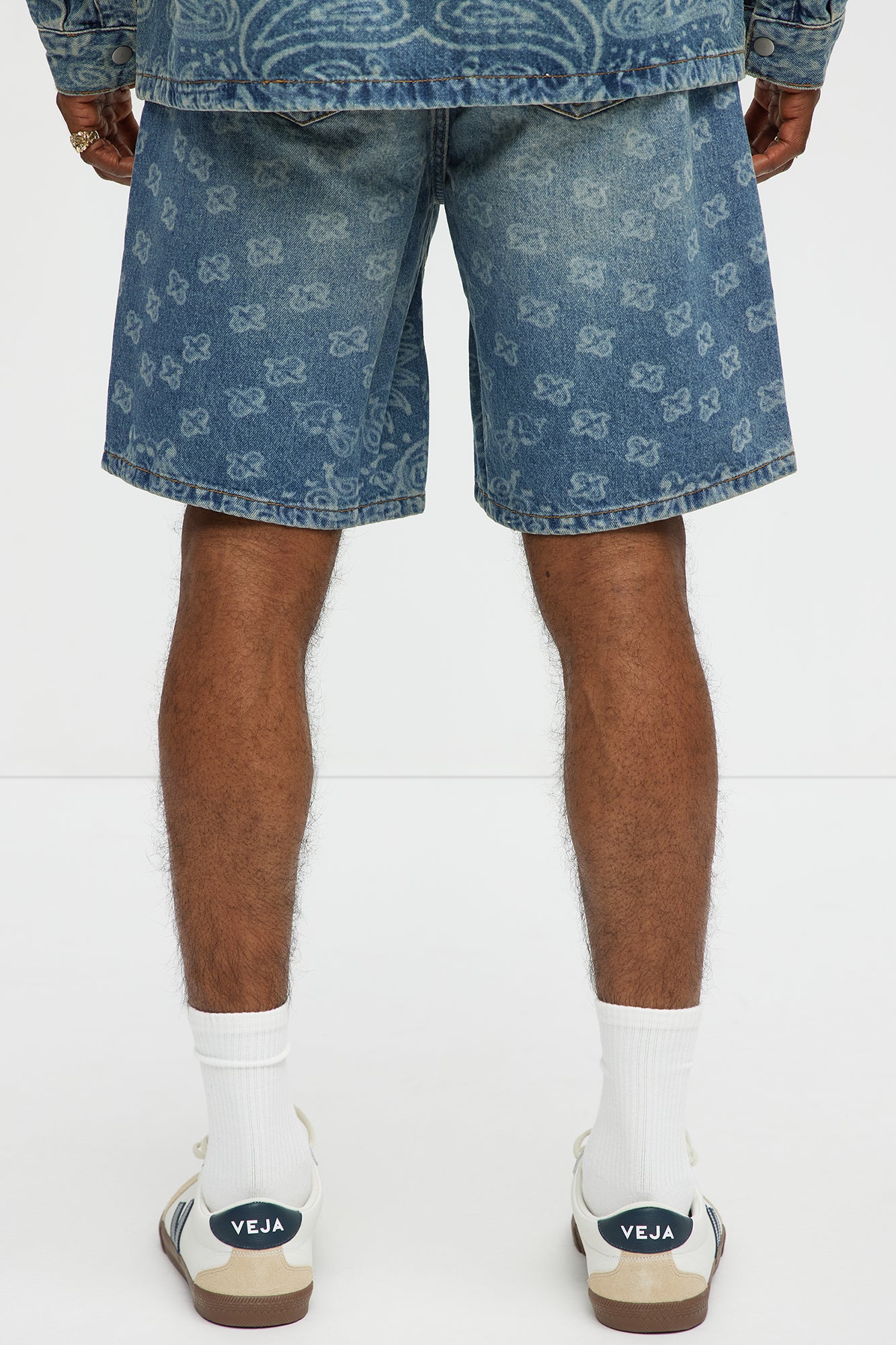 Paisley Last Relaxed Denim Shorts - Medium Blue Wash