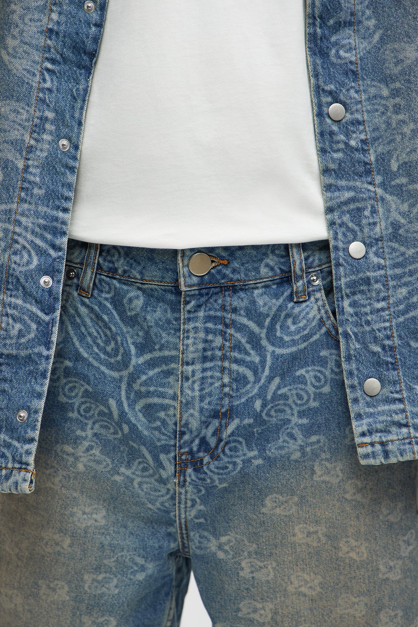 Paisley Last Relaxed Denim Shorts - Medium Blue Wash
