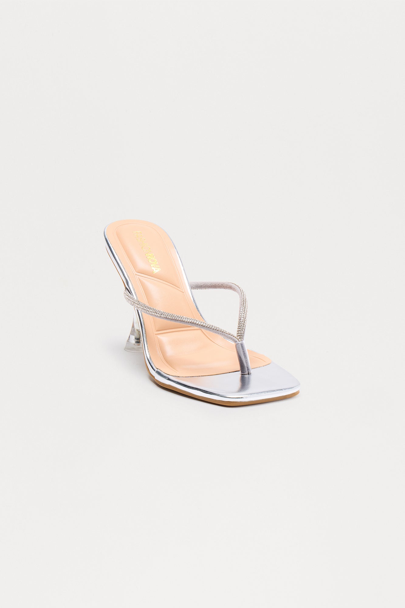 Rossie Embellished Thong Mules - Silver