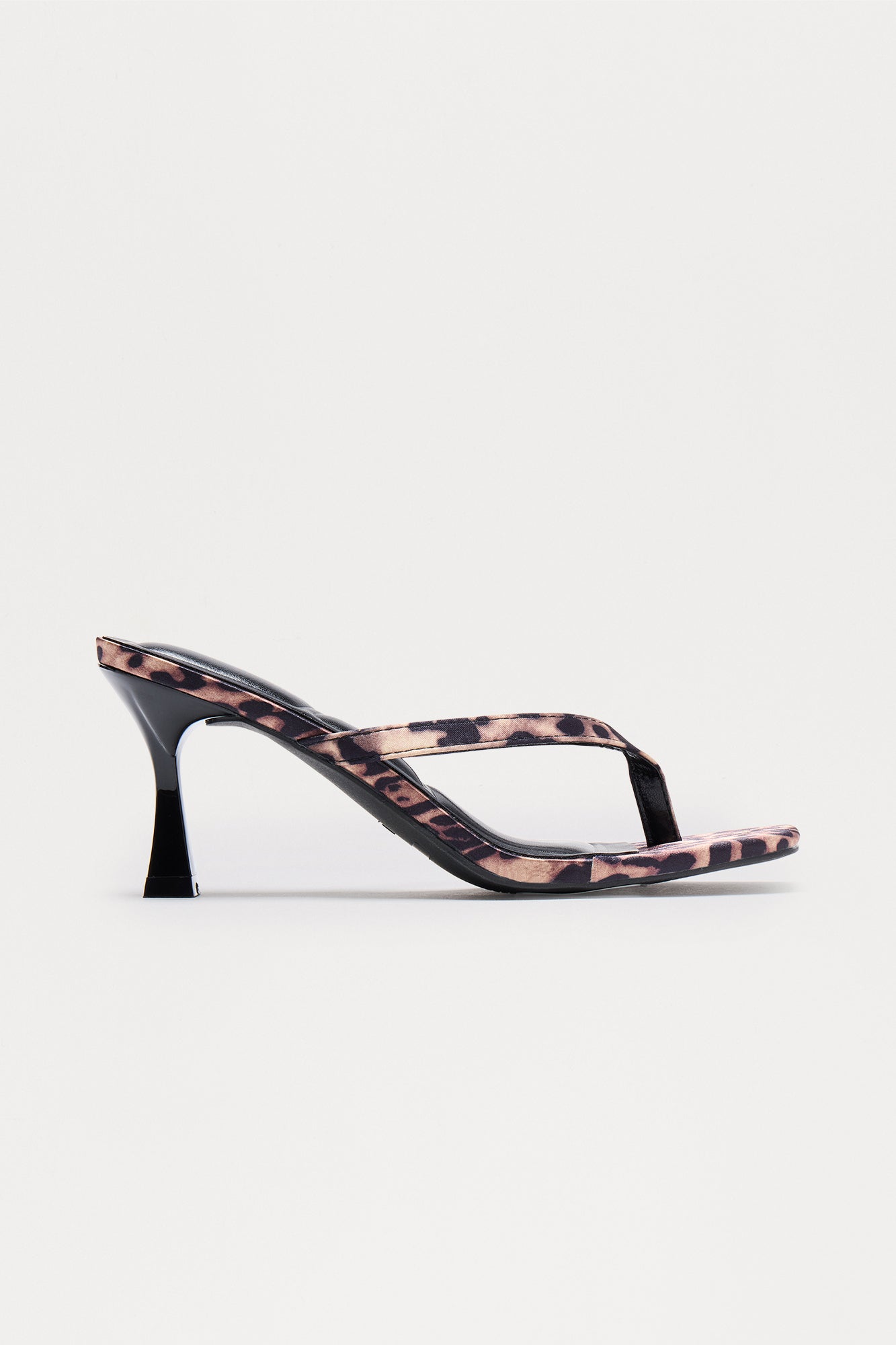 Blue Thong Mules - Leopard