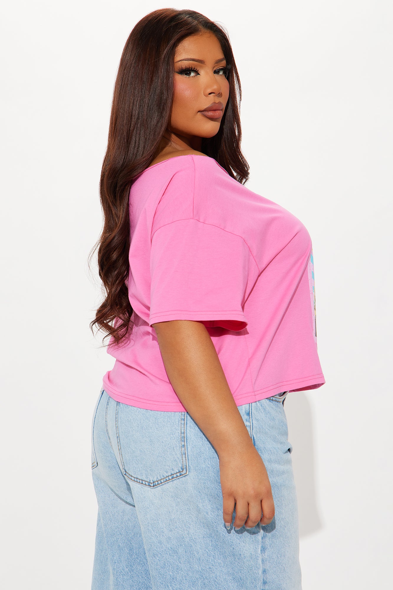 Jimi Hendrix Off Shoulder Top - Pink