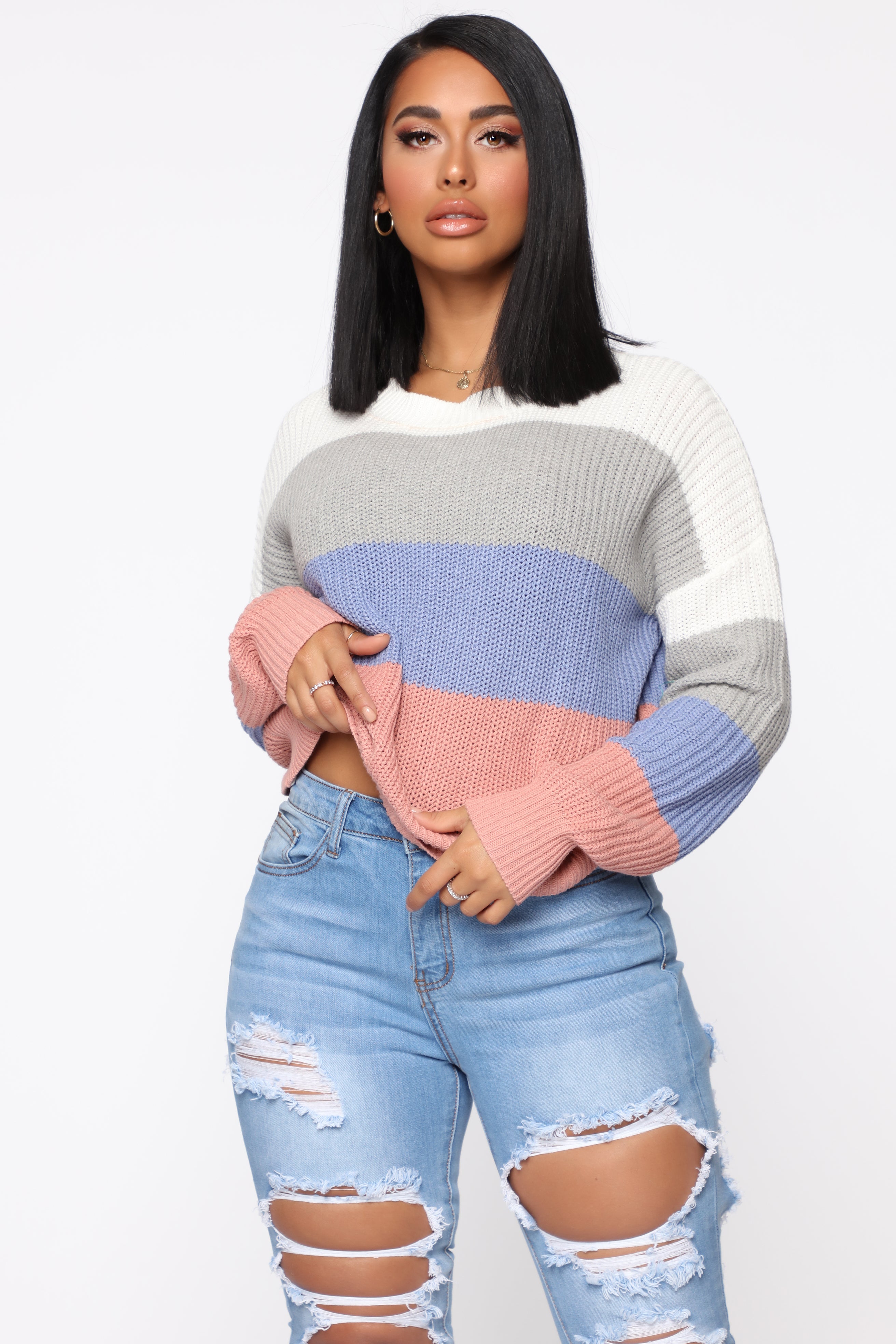 On The Way Sweater - Ivory/combo