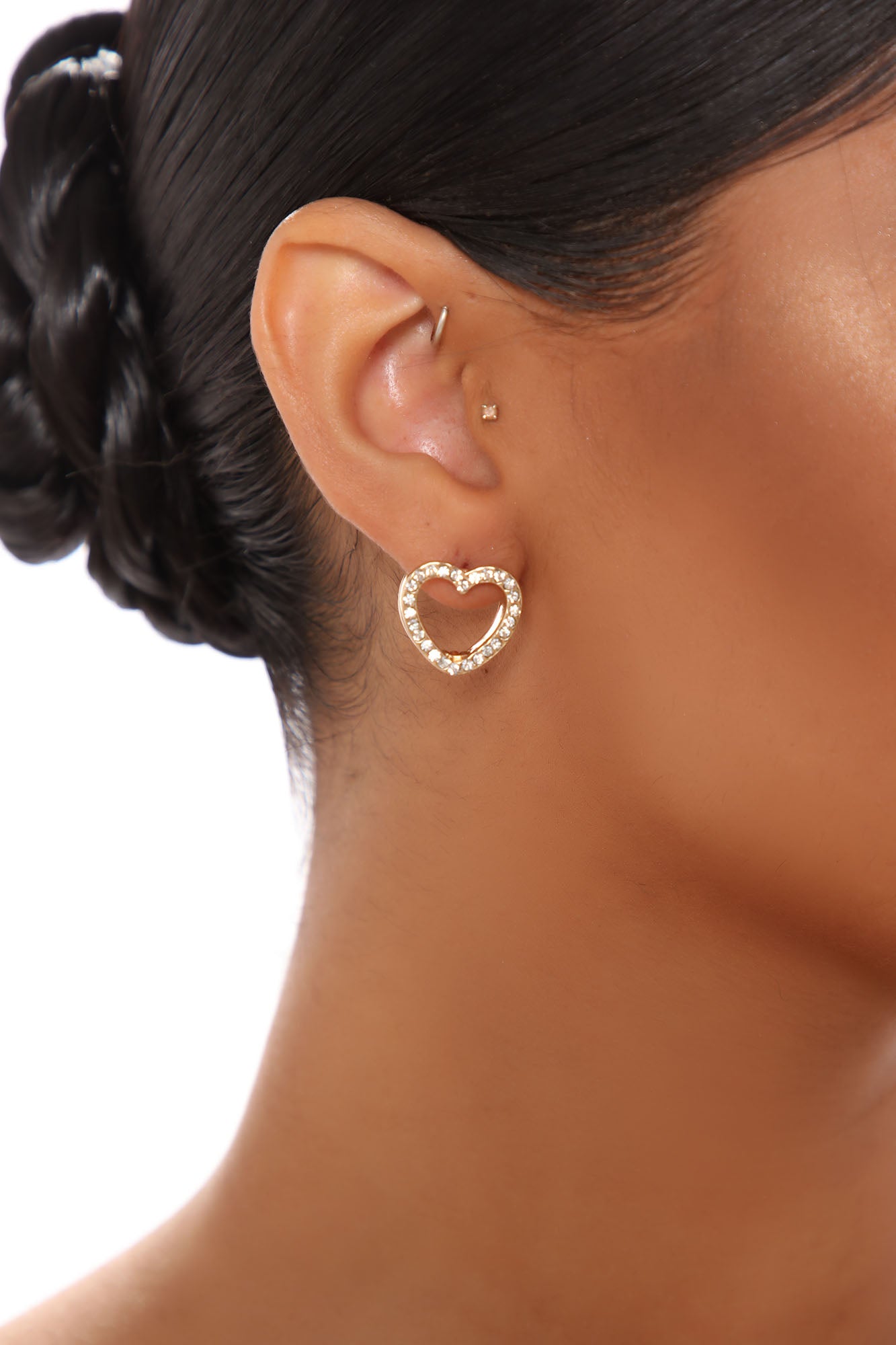 Hearts For Days Earrings - Gold/Clear