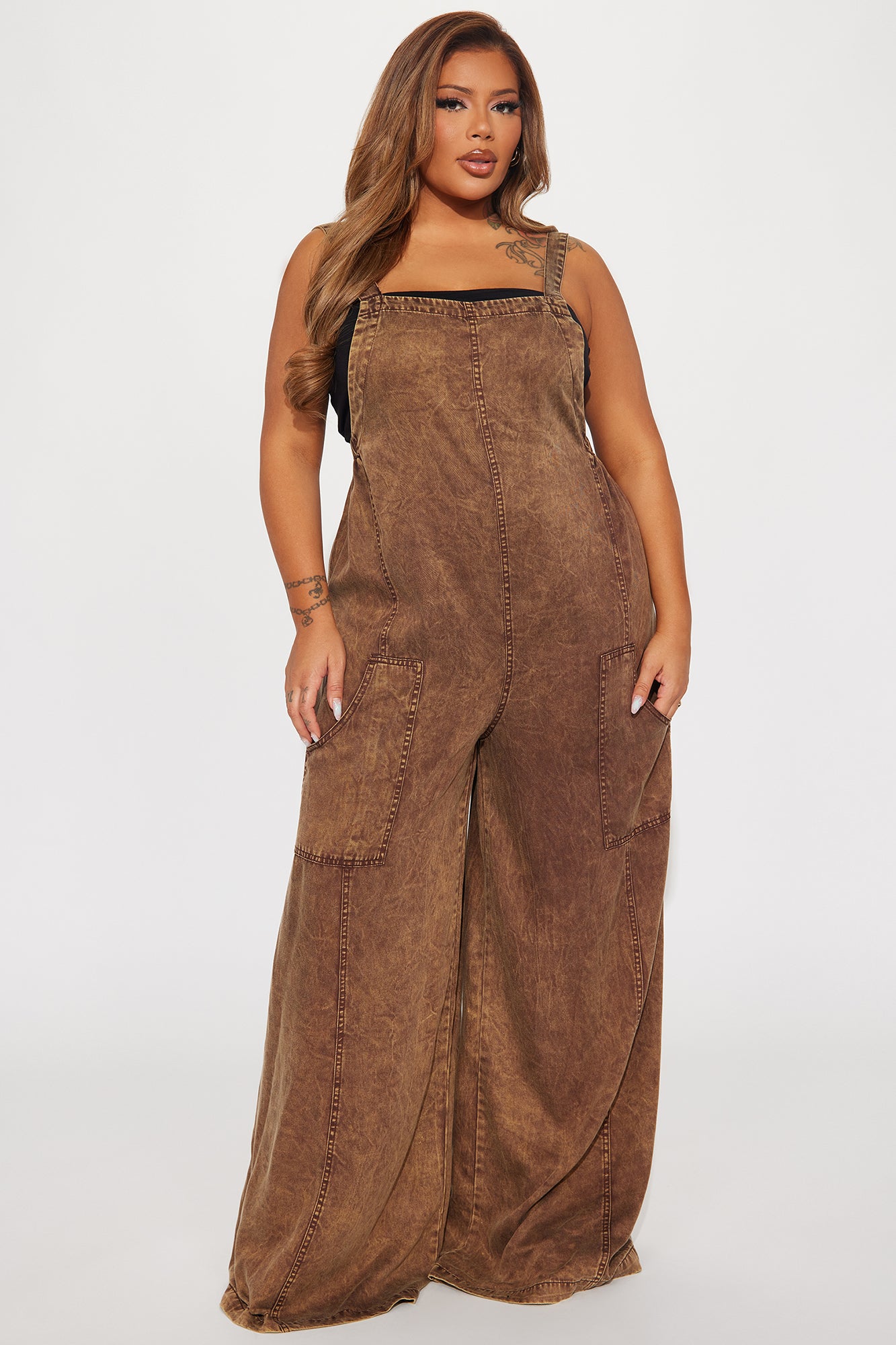 Katarina Washed Jumpsuit - Brown