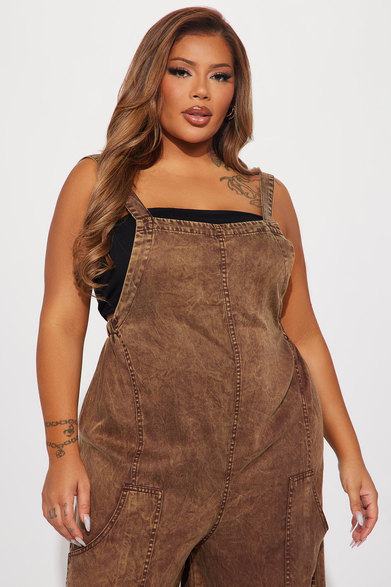 Katarina Washed Jumpsuit - Brown