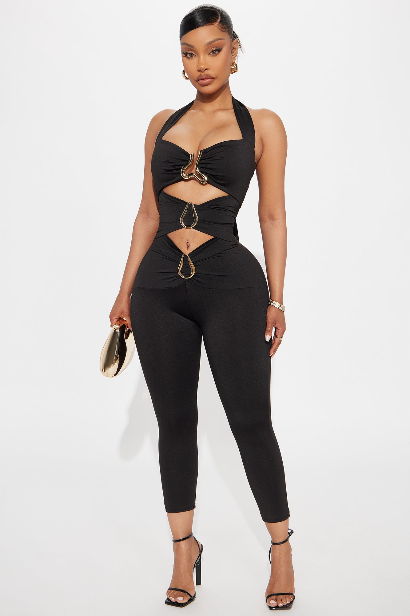 Gazelle Halter Capri Jumpsuit - Black