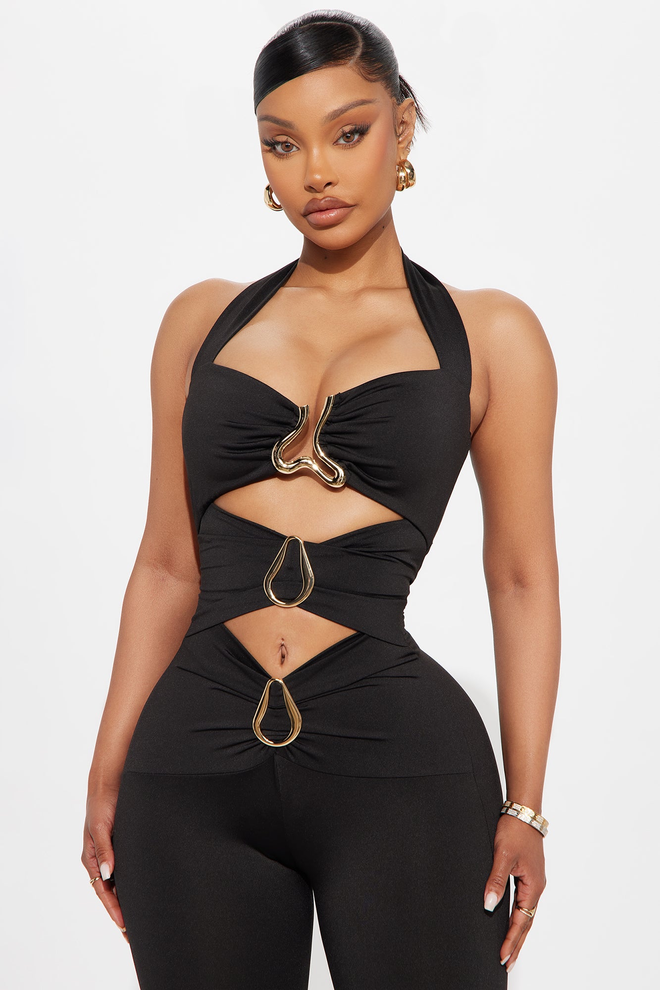 Gazelle Halter Capri Jumpsuit - Black
