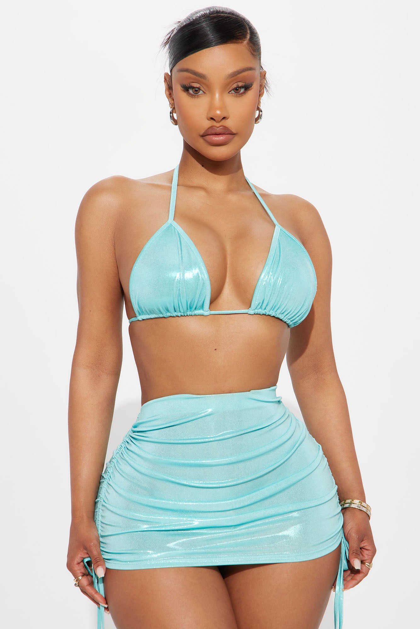 Kora 3 Piece Skirt Set - Aqua
