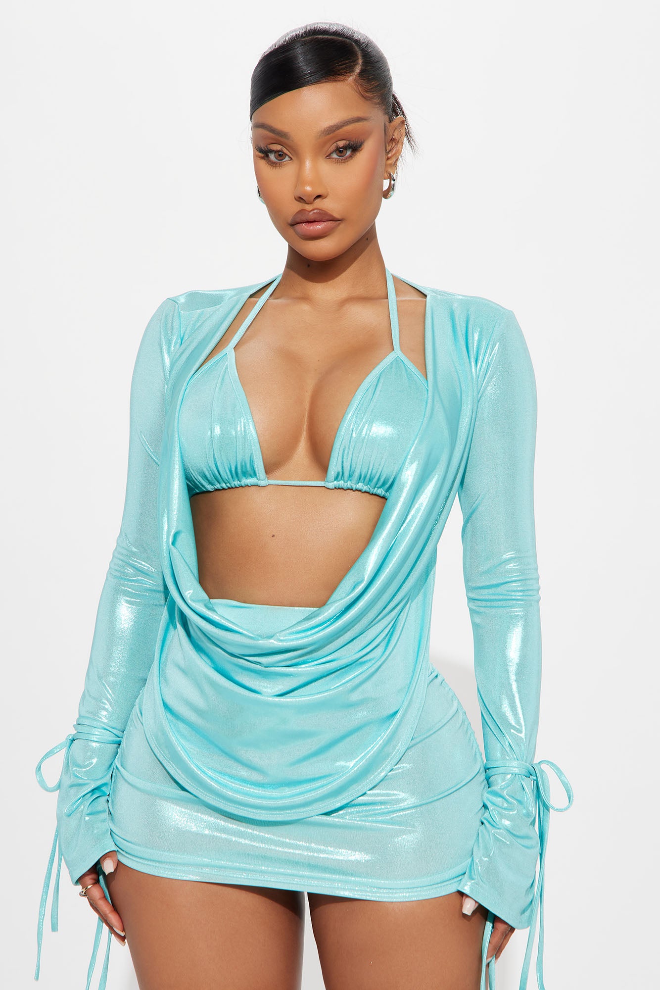 Kora 3 Piece Skirt Set - Aqua