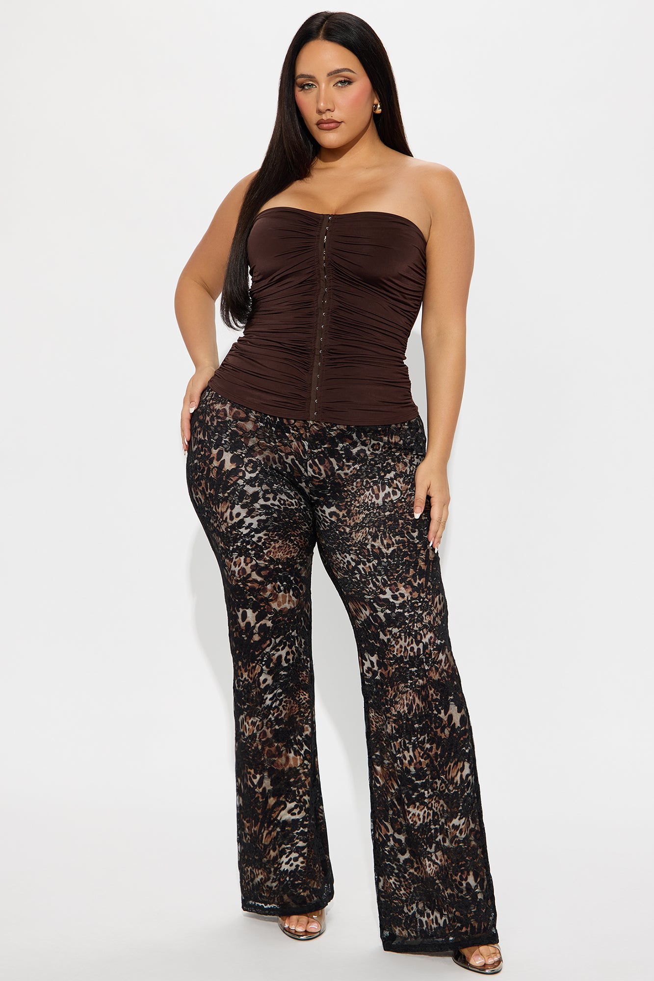 Run It Up Ruched Tube Top - Brown