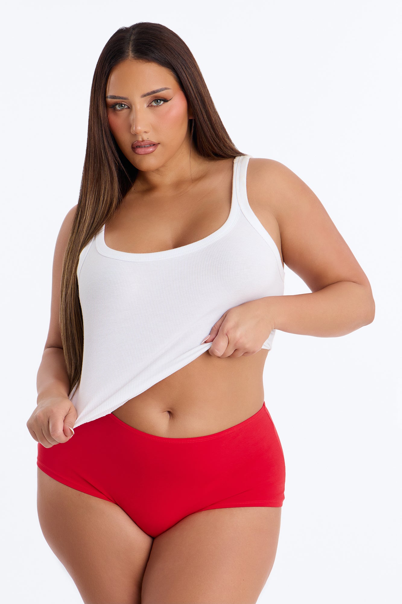 Nova Cotton Boyshort Panty - Red