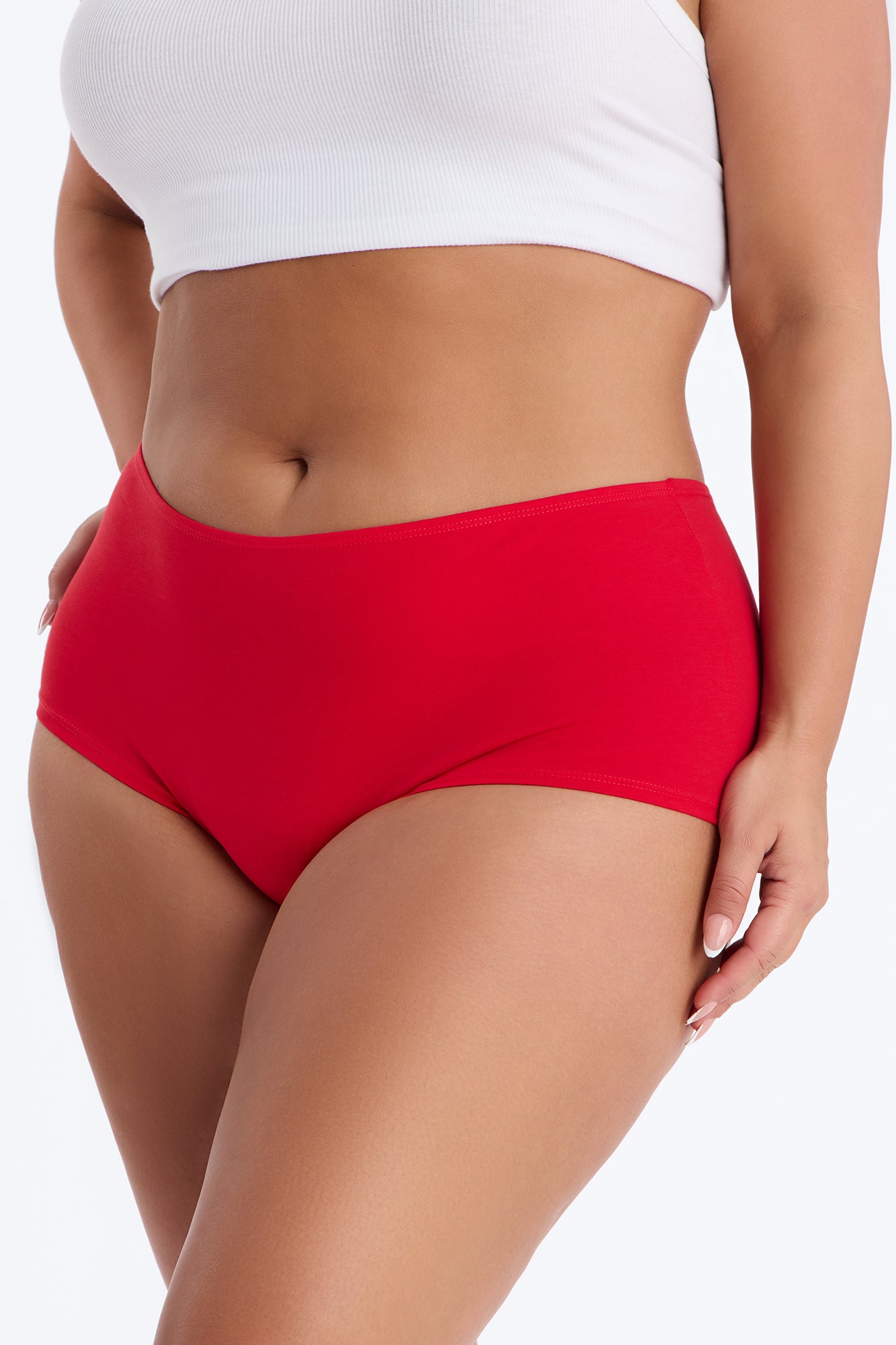 Nova Cotton Boyshort Panty - Red