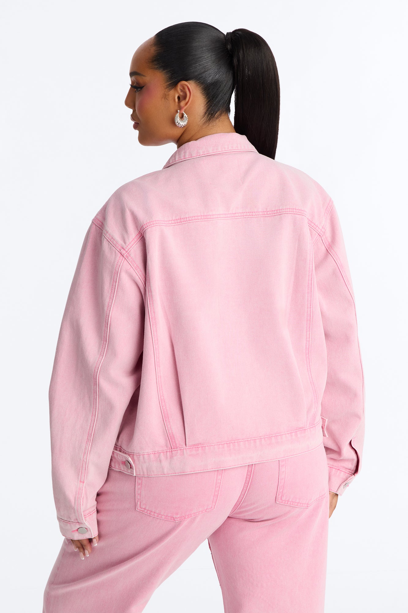 Crush On You Denim Trucker Jacket - Pink