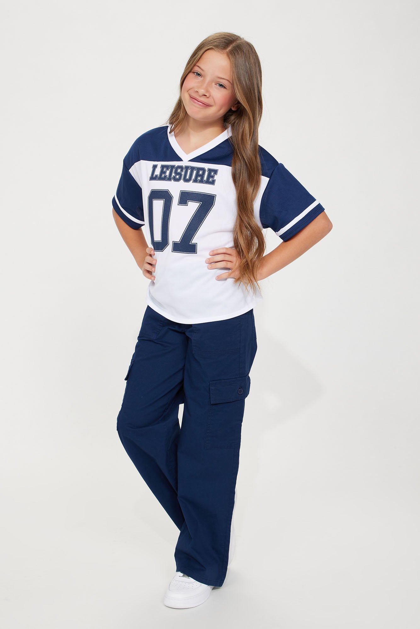 Mini Make It Worth It Straight Leg Uniform Cargo - Navy