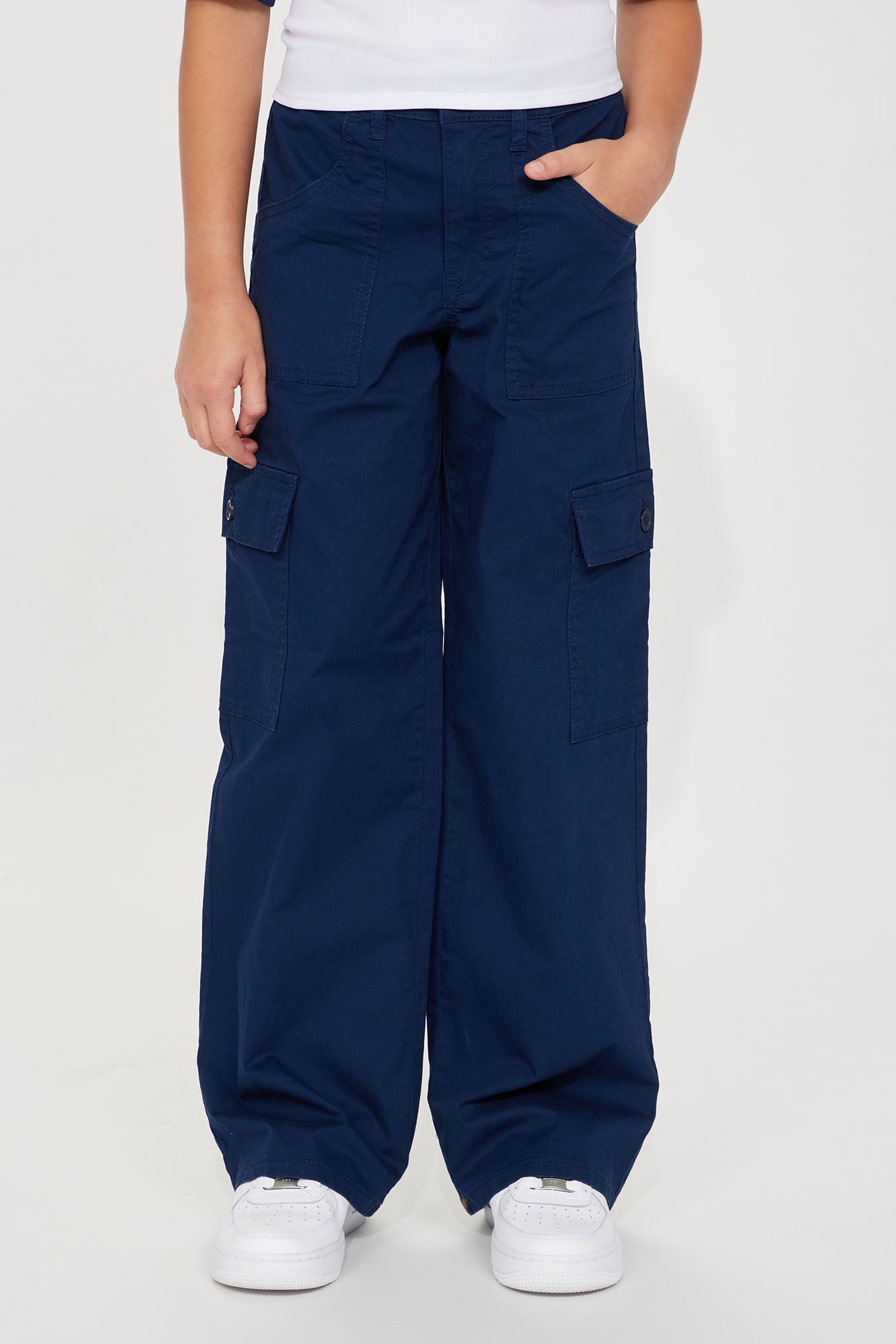 Mini Make It Worth It Straight Leg Uniform Cargo - Navy