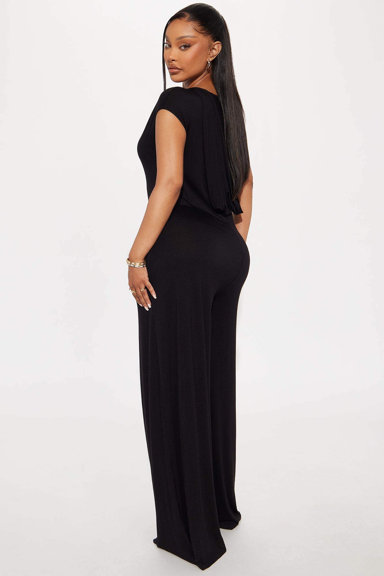 Nayali Knit Hooded Jumpsuit - Black